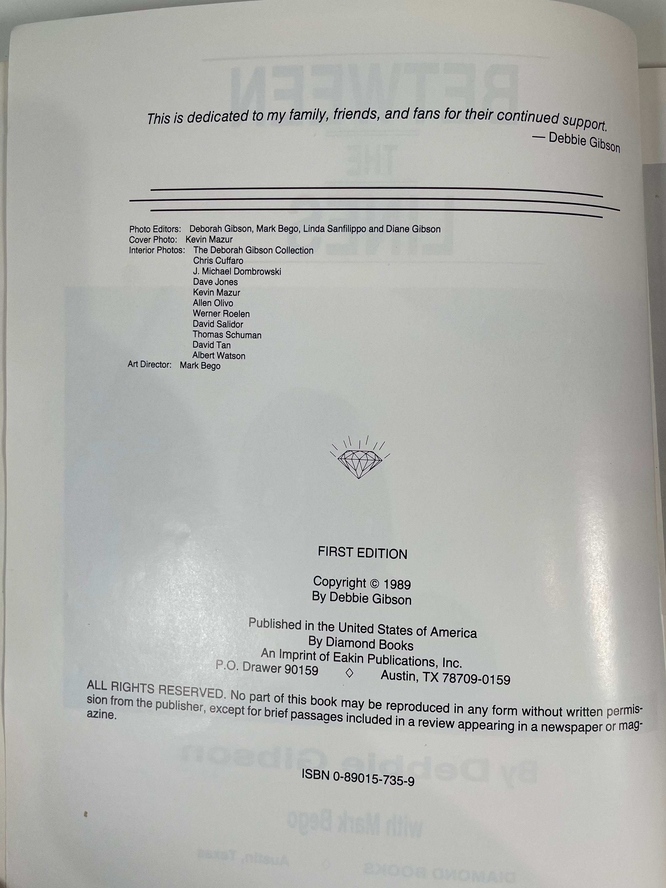 Debbie Gibson: Between the Lines by Mark Bego (1989) – 100 Photos, TPB