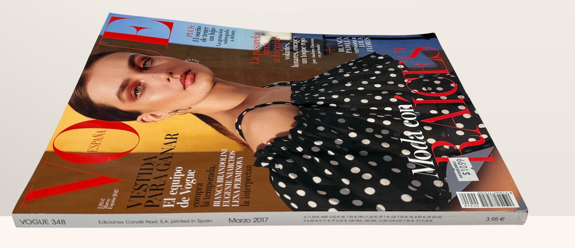 Vogue España March 2017 magazine featuring Andreea Diaconu cover editorial, Spanish fashion issue, Prada ads, and collectible Condé Nast styling.