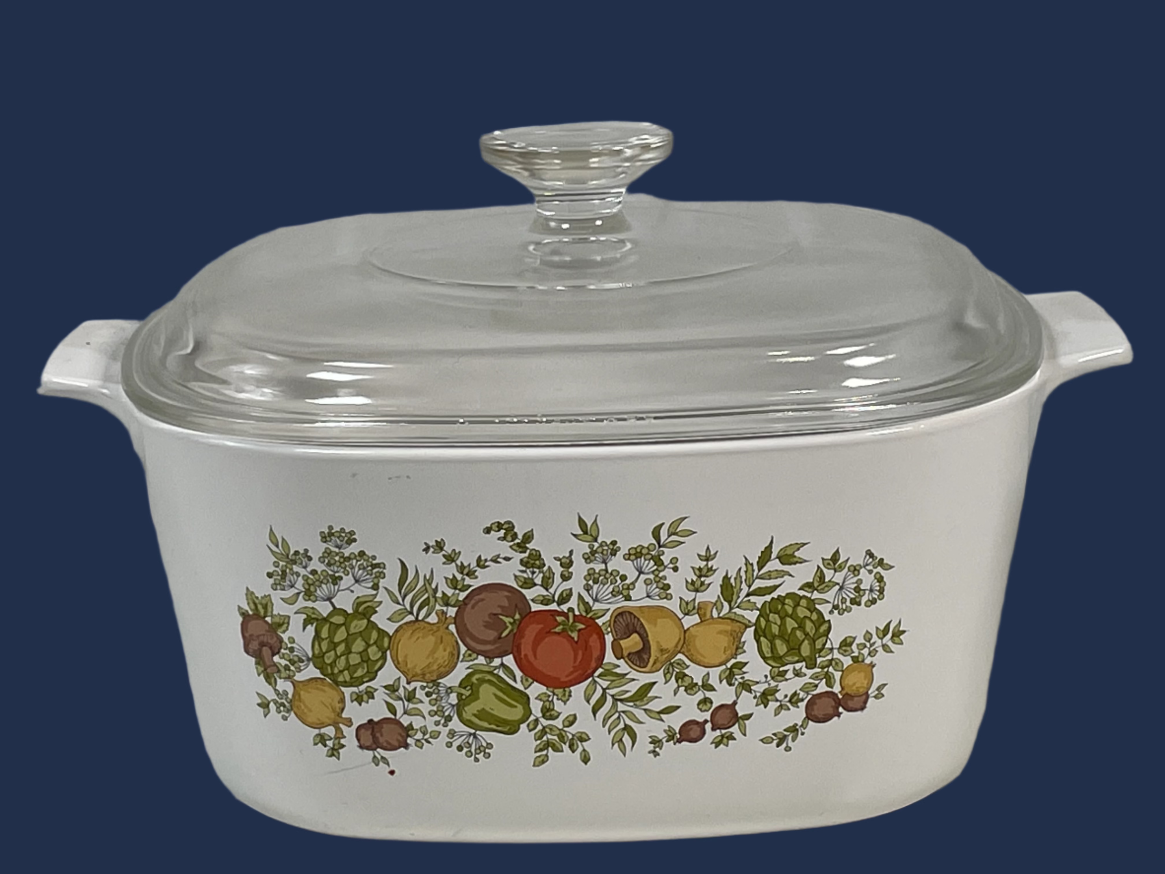 Vintage Corning Ware A3B Spice of Life "La Marjolaine" 3 Litre Casserole Dish with Lid