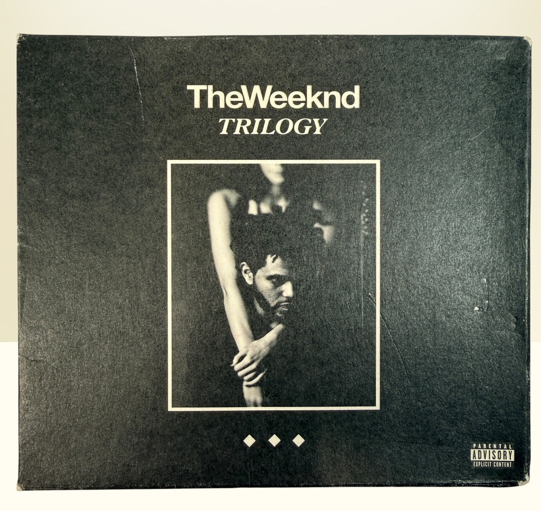 Official 2012 The Weeknd Trilogy 3CD deluxe XO Canada box set with House of Balloons, Thursday, and Echoes of Silence in foldout digipak packaging.