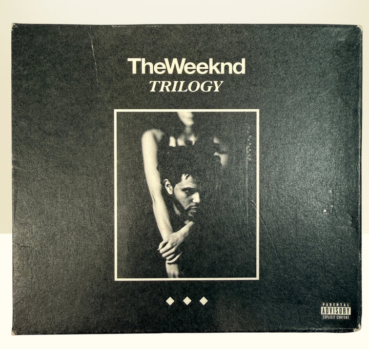 Official 2012 The Weeknd Trilogy 3CD deluxe XO Canada box set with House of Balloons, Thursday, and Echoes of Silence in foldout digipak packaging.