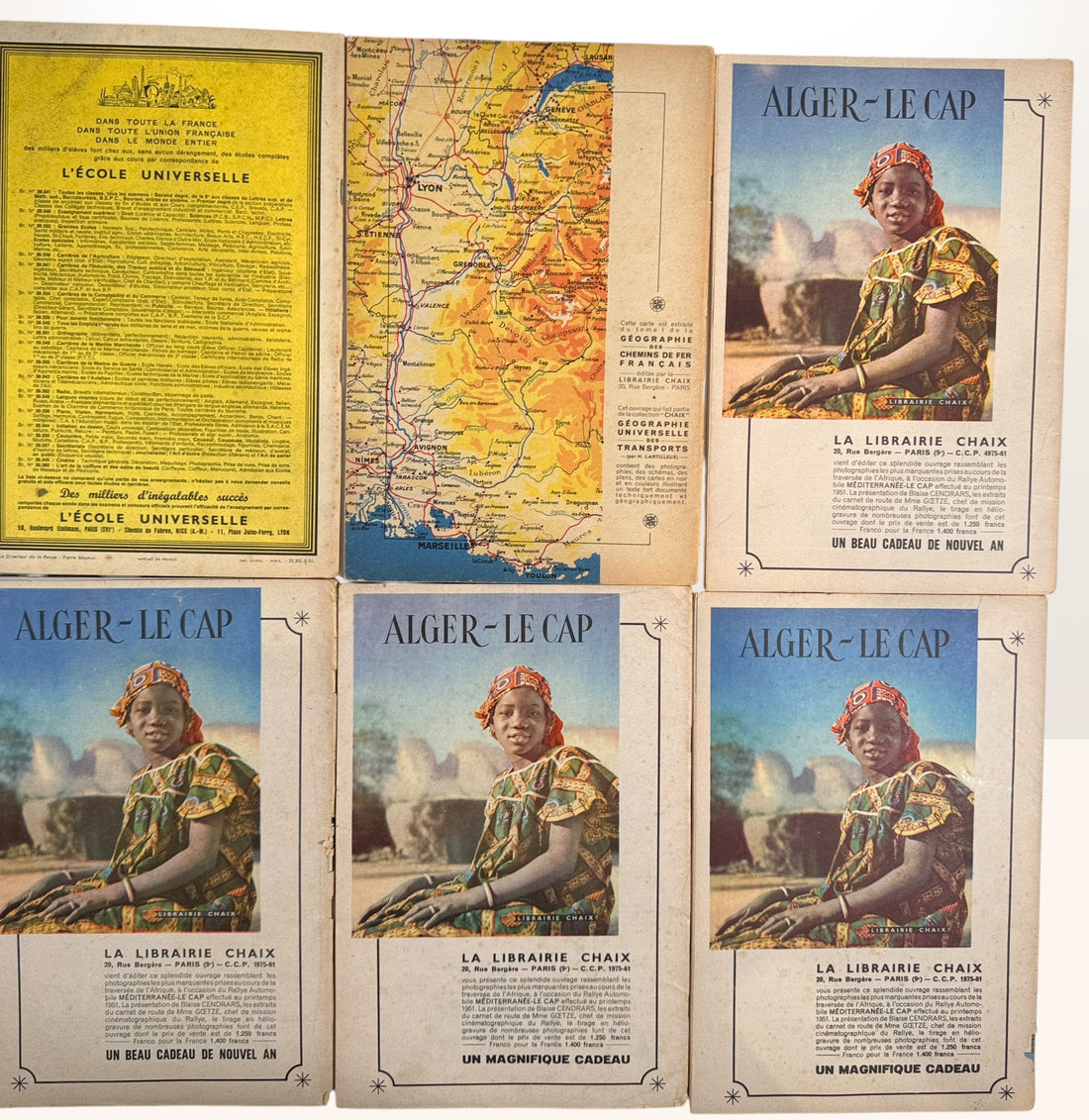 Complete 1951–1952 Géographia magazine set from France featuring stunning mid-century travel photography, world culture imagery, and collectible Paris-published ephemera.
