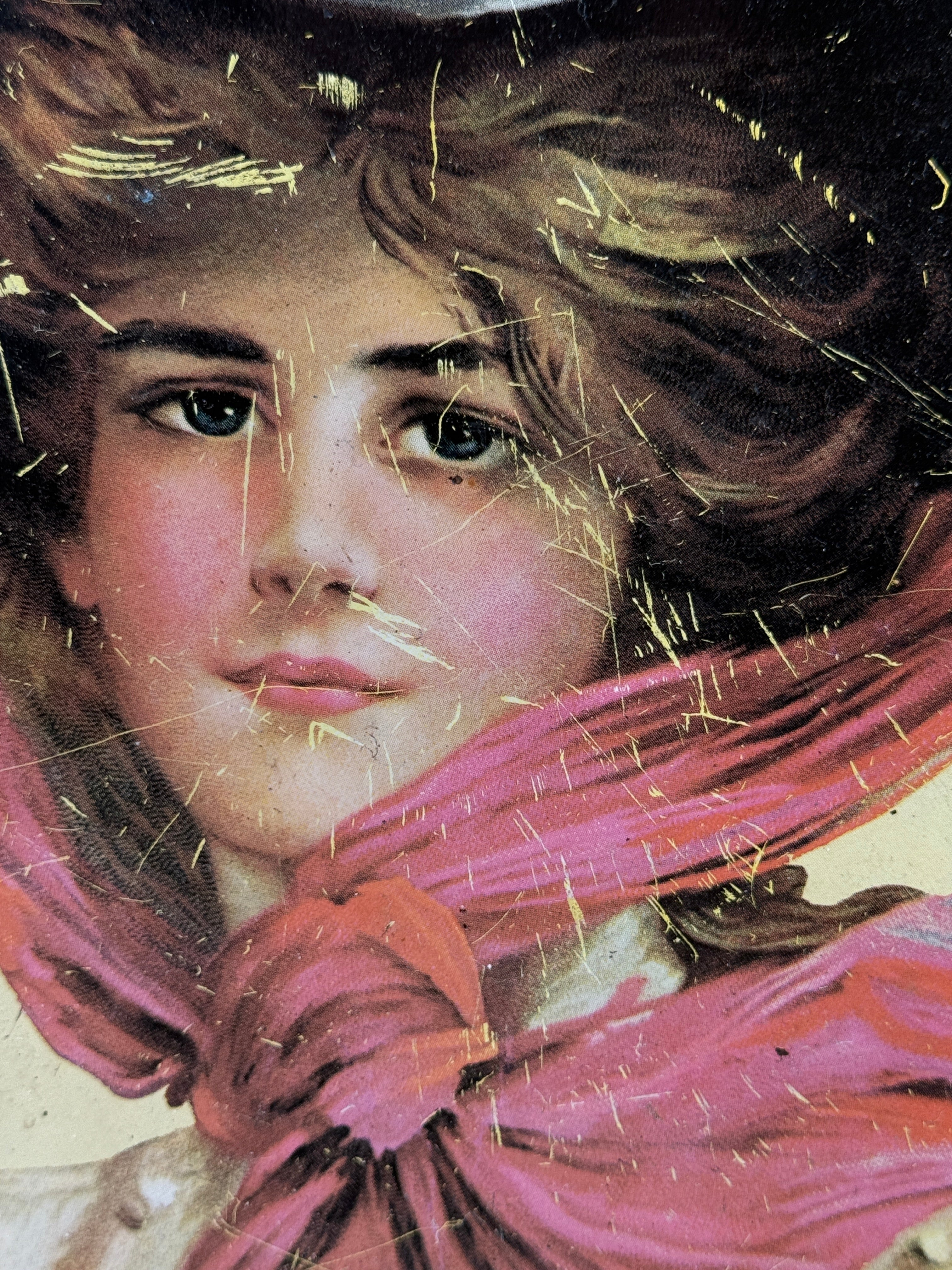 Vintage Olympia Beer Tin Serving Tray – Woman in Hat Advertising Design, 1970s