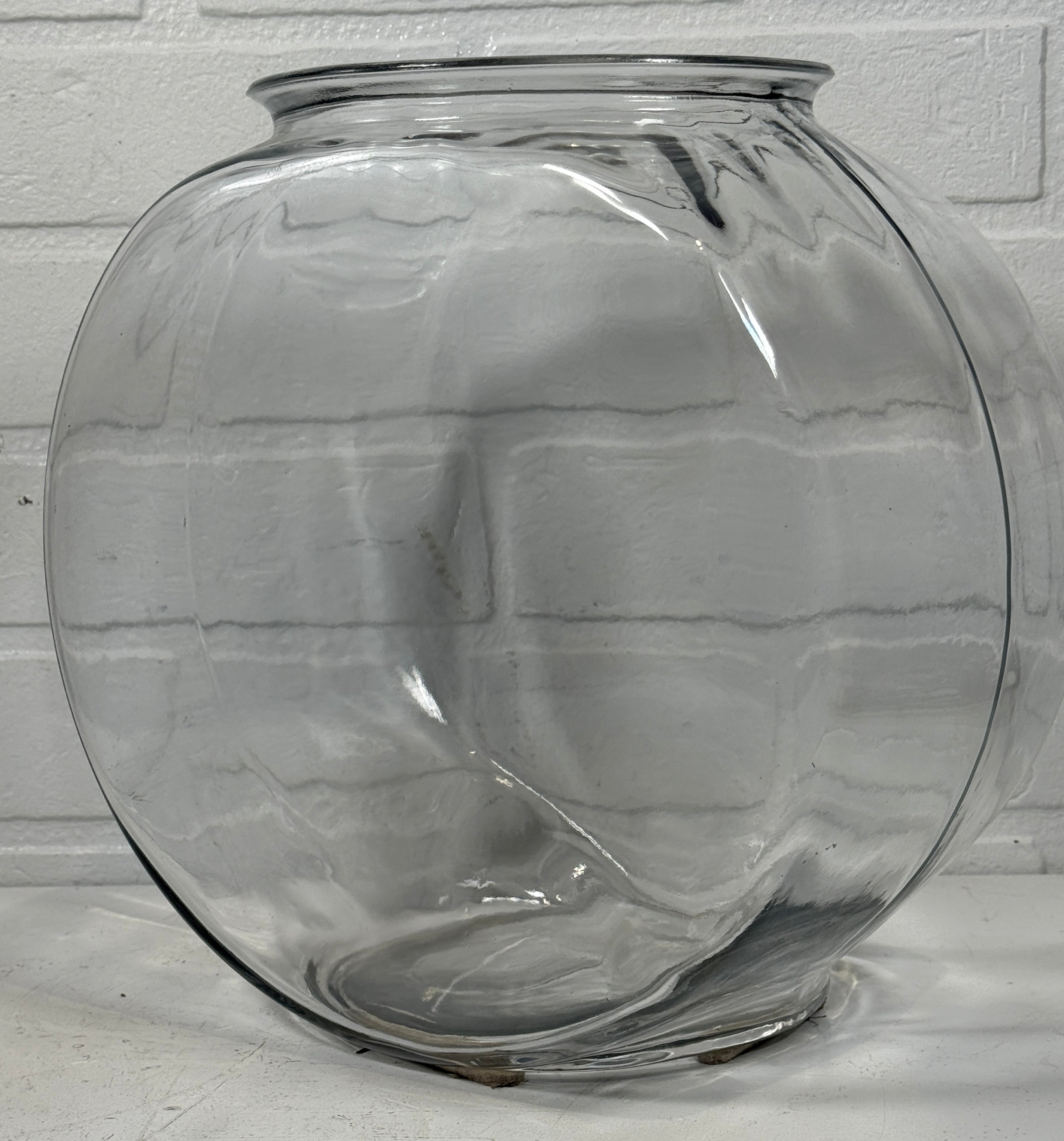 Vintage Clear Glass Fish Bowl Vase – 10¾” Tall, Anchor Hocking USA