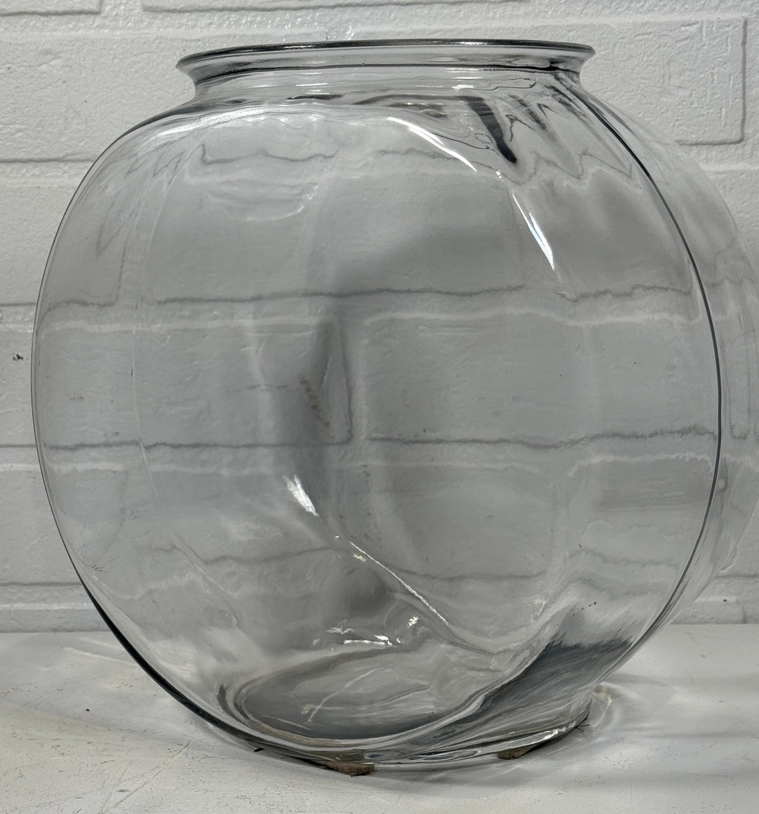 Vintage Clear Glass Fish Bowl Vase – 10¾” Tall, Anchor Hocking USA