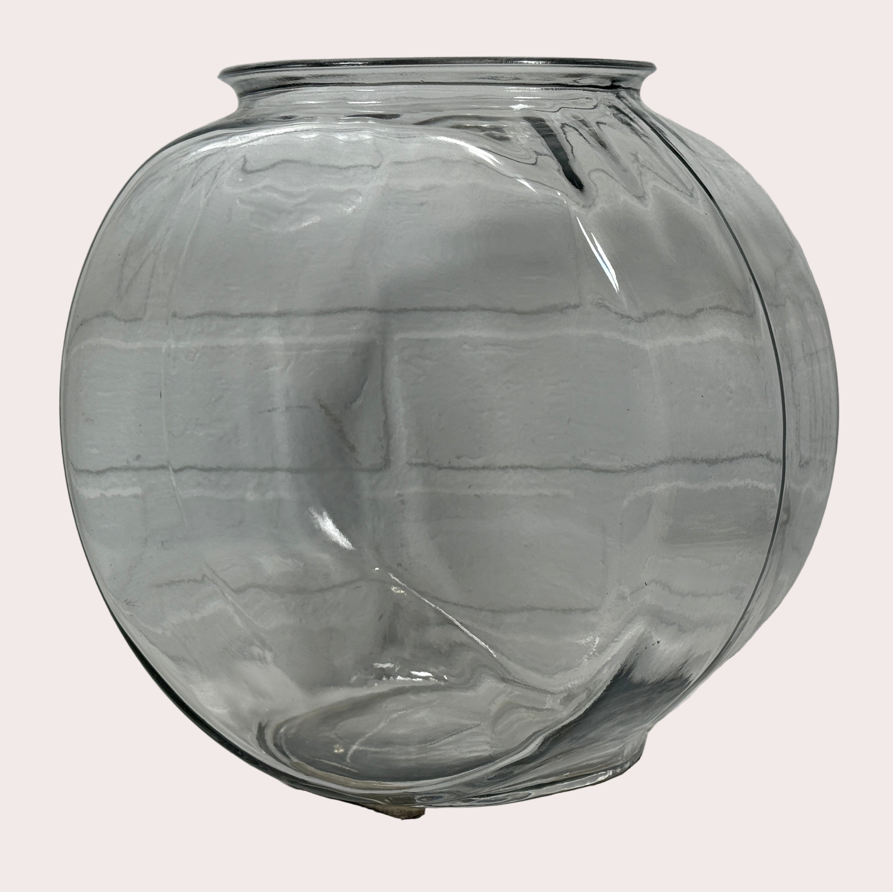 Vintage Clear Glass Fish Bowl Vase – 10¾” Tall, Anchor Hocking USA