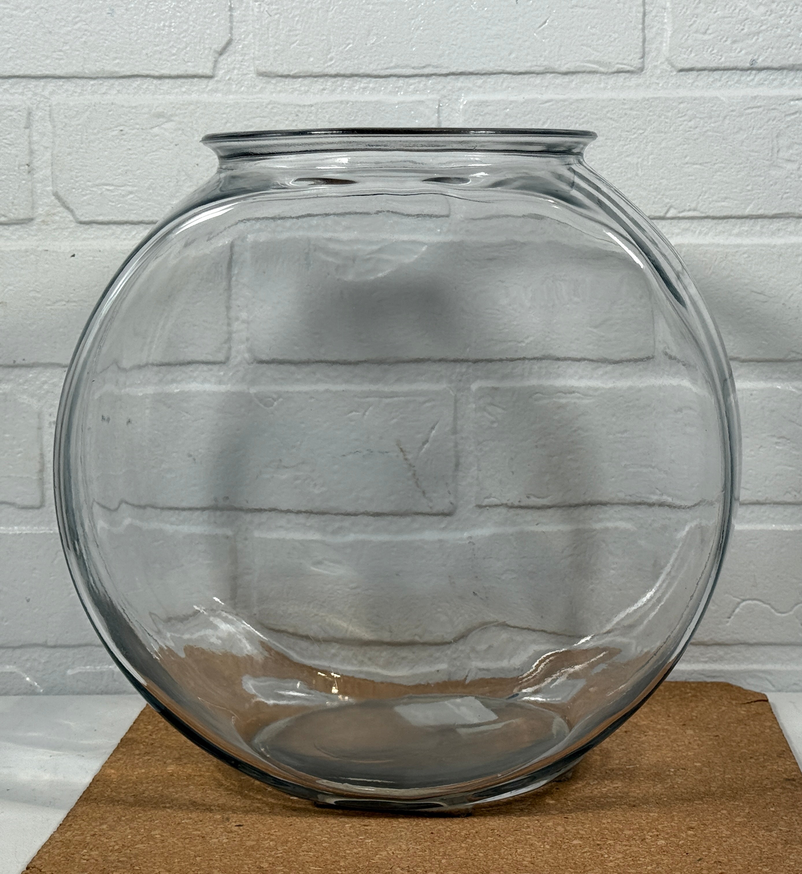 Vintage Clear Glass Fish Bowl Vase – 10¾” Tall, Anchor Hocking USA