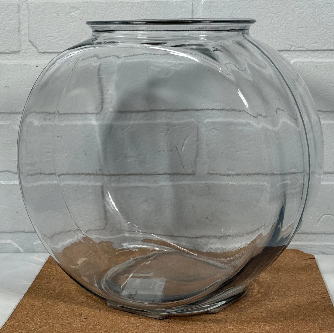 Vintage Clear Glass Fish Bowl Vase – 10¾” Tall, Anchor Hocking USA
