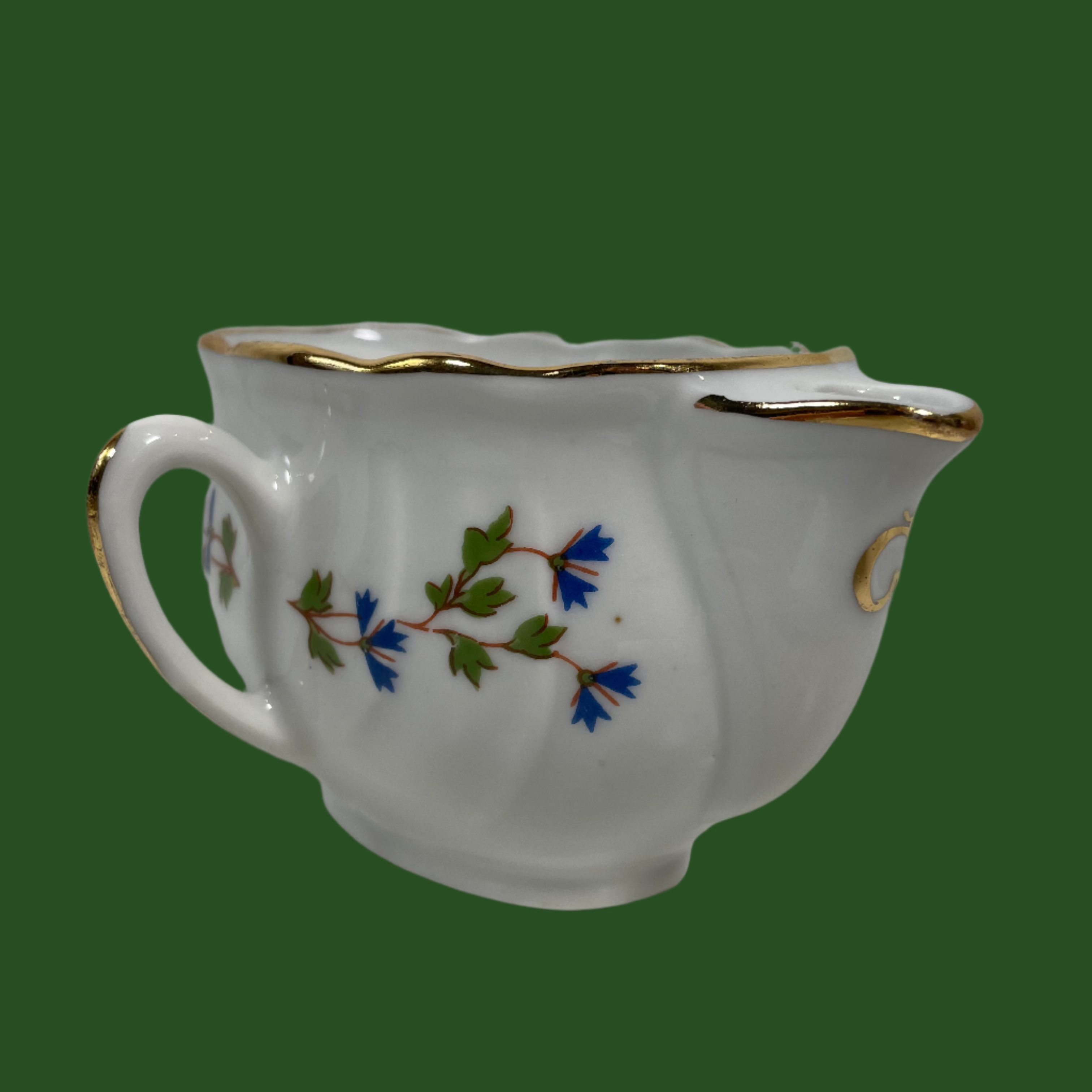 Saucière à double bec verseur vintage en porcelaine de Limoges par LF Veritable Porcelaine – Saucière à double anse