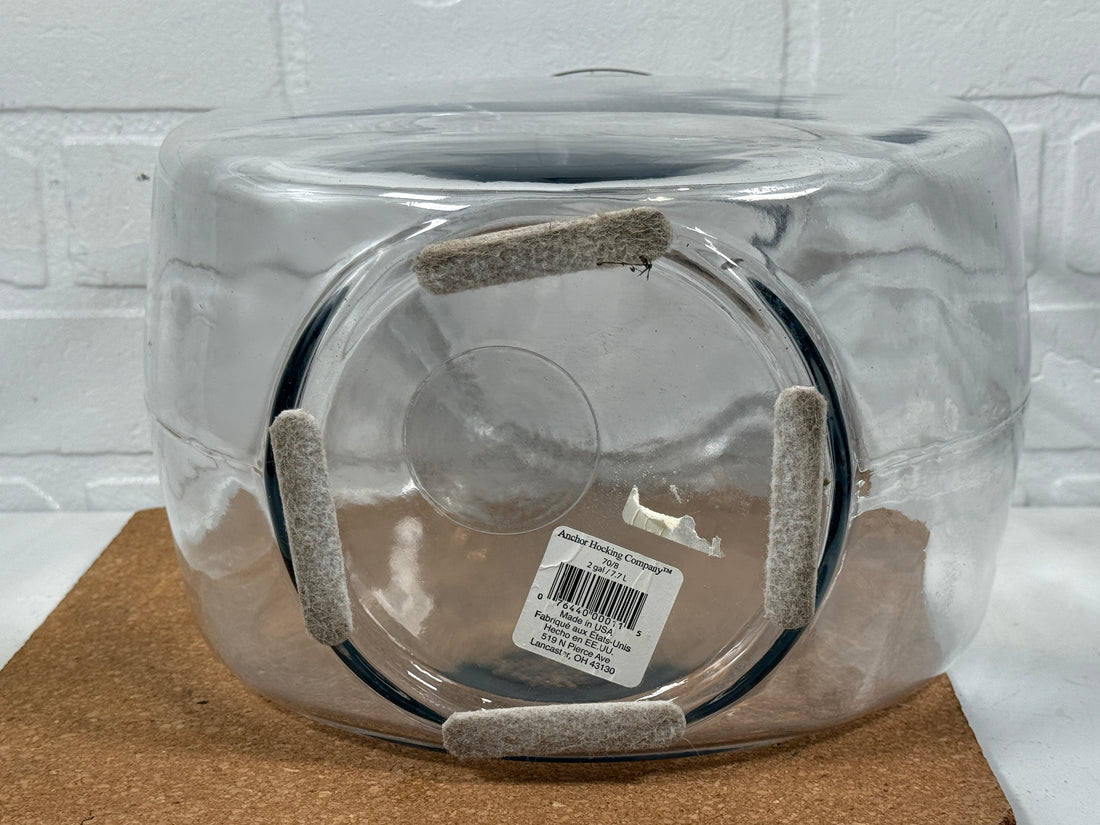 Vintage Clear Glass Fish Bowl Vase – 10¾” Tall, Anchor Hocking USA