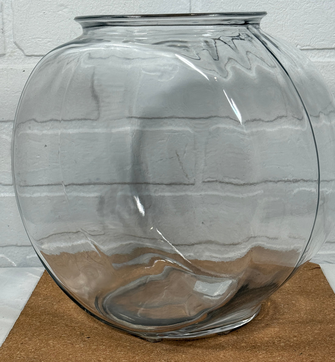 Vintage Clear Glass Fish Bowl Vase – 10¾” Tall, Anchor Hocking USA
