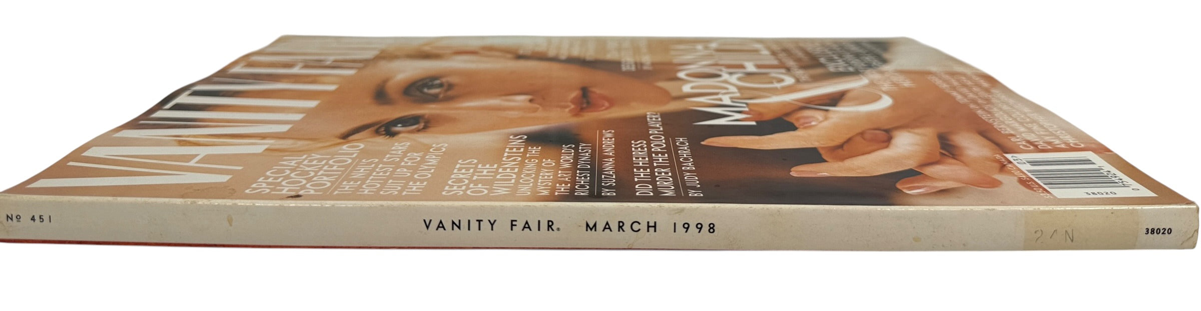 Vintage Vanity Fair March 1998 Madonna and Courtney Love issue featuring Mario Testino photography and collectible 1990s fashion editorials.