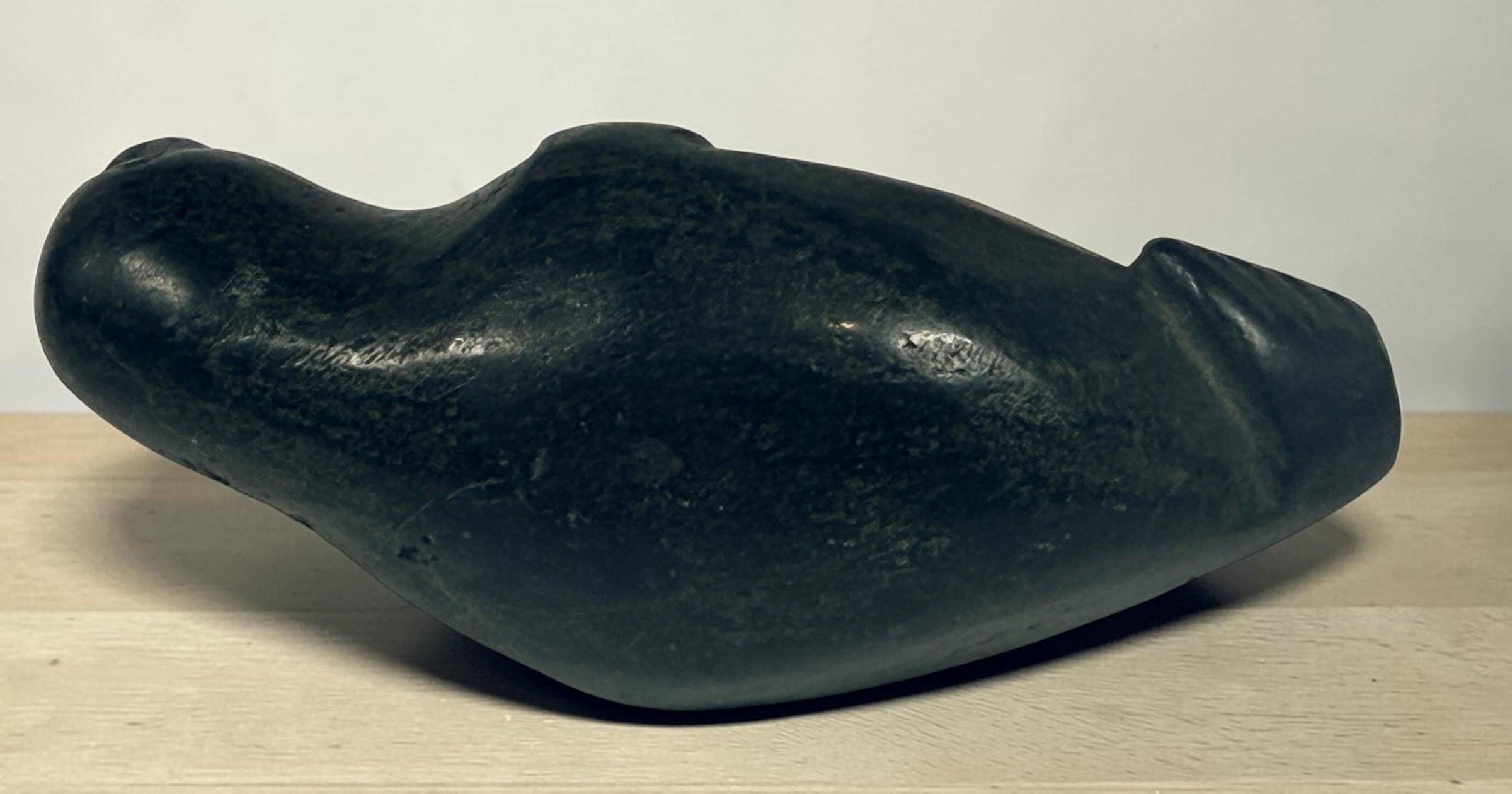 Vintage Inuit Soapstone Seal Carving, Arctic Indigenous Sculpture.