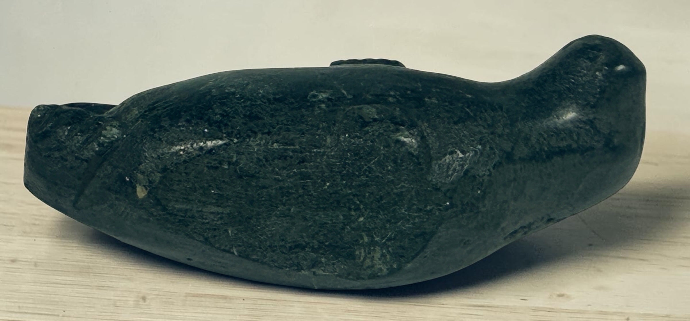 Vintage Inuit Soapstone Seal Carving, Arctic Indigenous Sculpture.