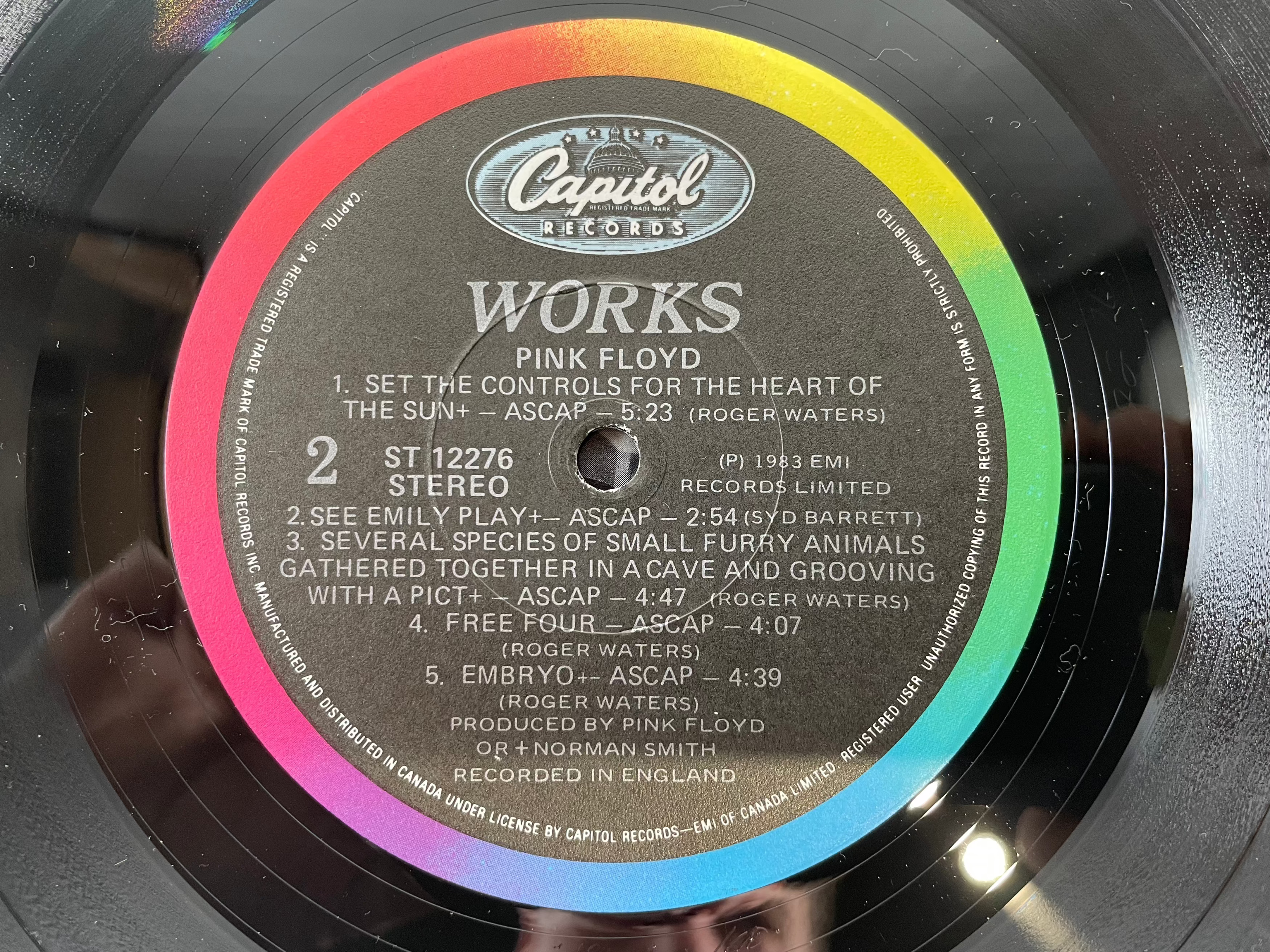 Pink Floyd – Works LP 1983 Capitol ST-12276, M - NM Vinyl ,Canada Press