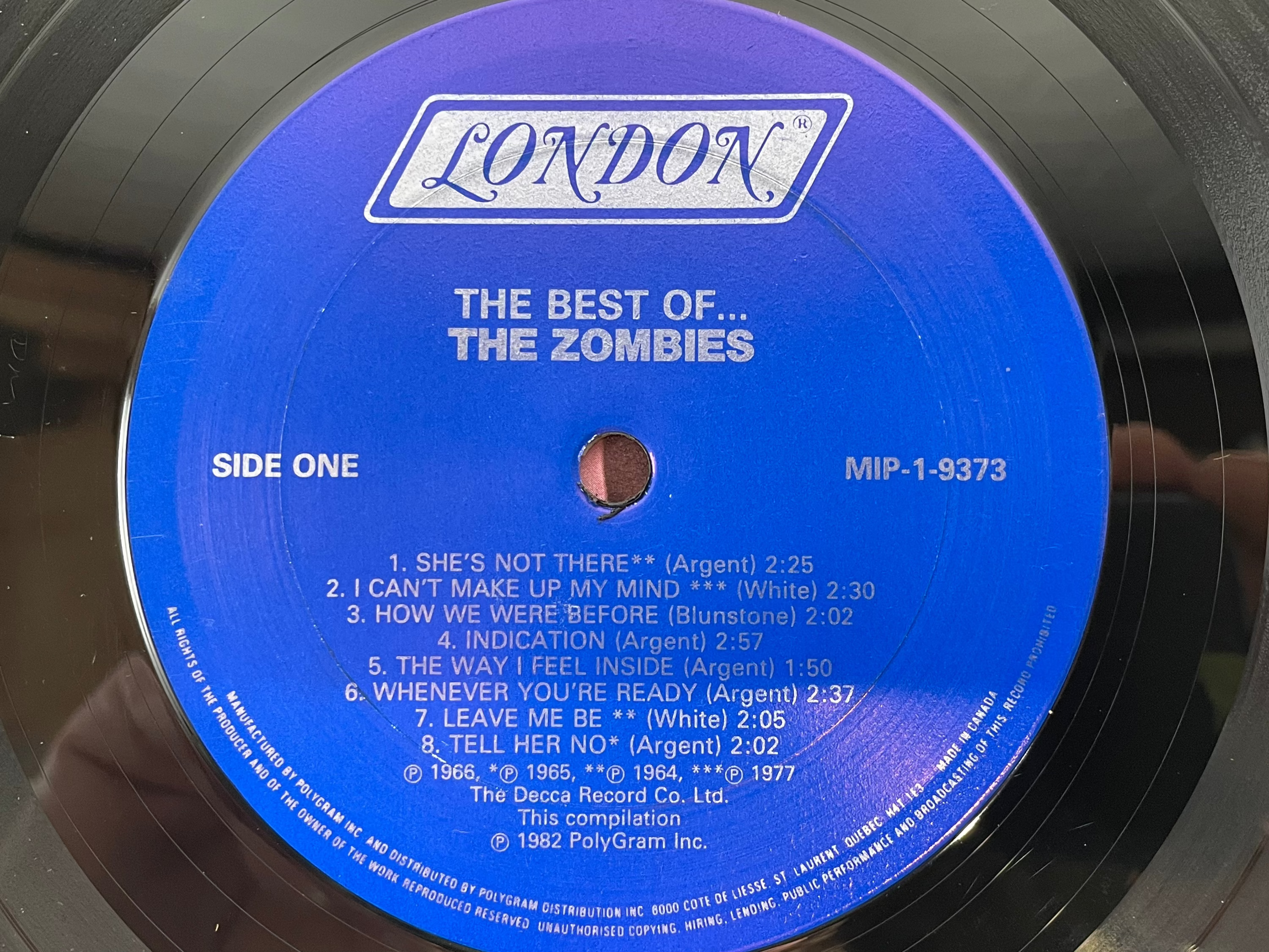 The Zombies – The Best Of LP 1982 London MIP-1-9373 M - NM. Canada