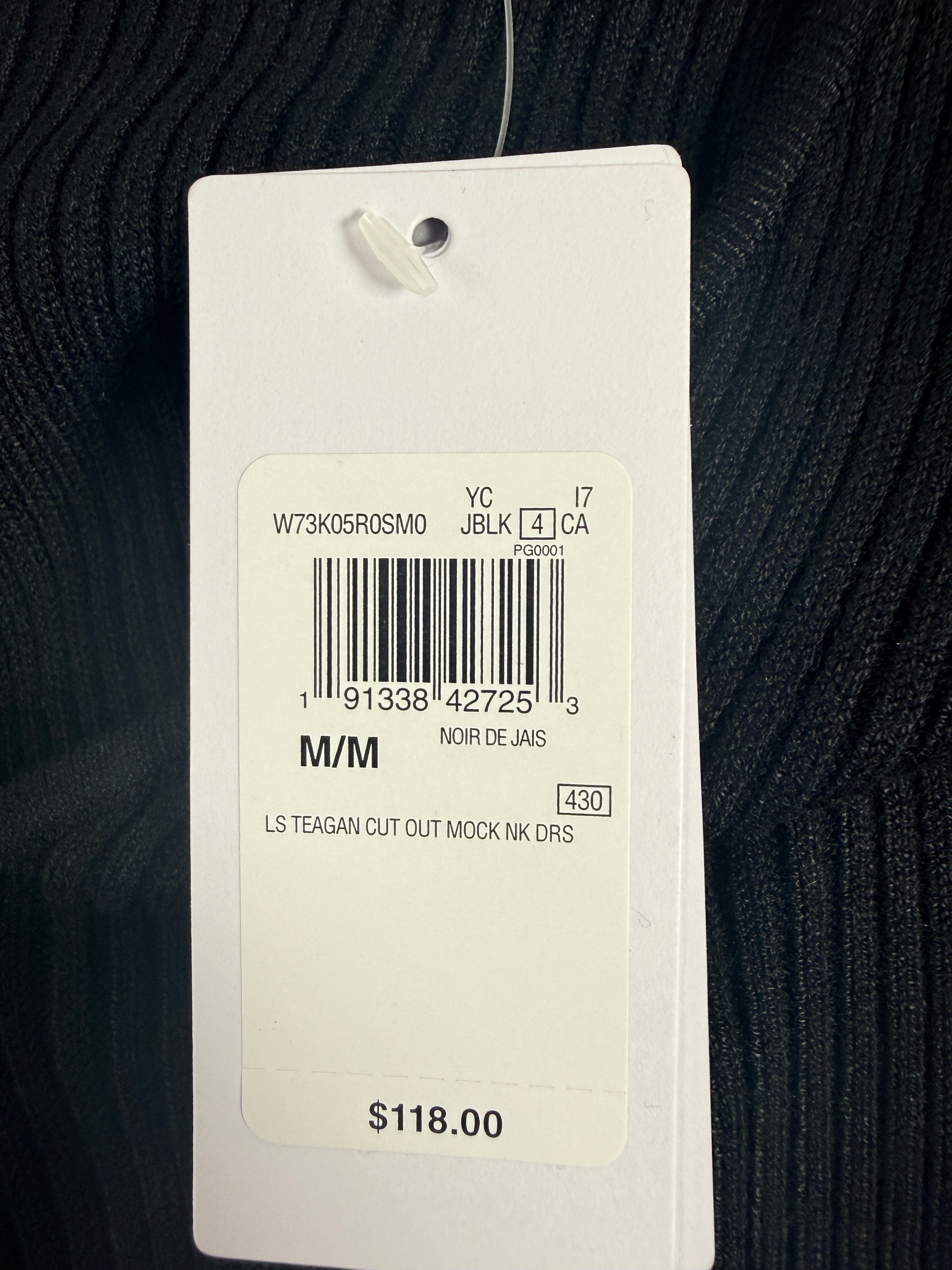 GUESS Ribbed Knit Convertible Bodycon Dress, Black, Medium.