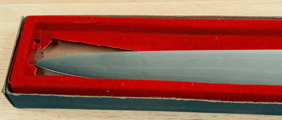 Vintage French Sabatier 2 Lions Carving Knife, Original Case. 9.5 in blade.