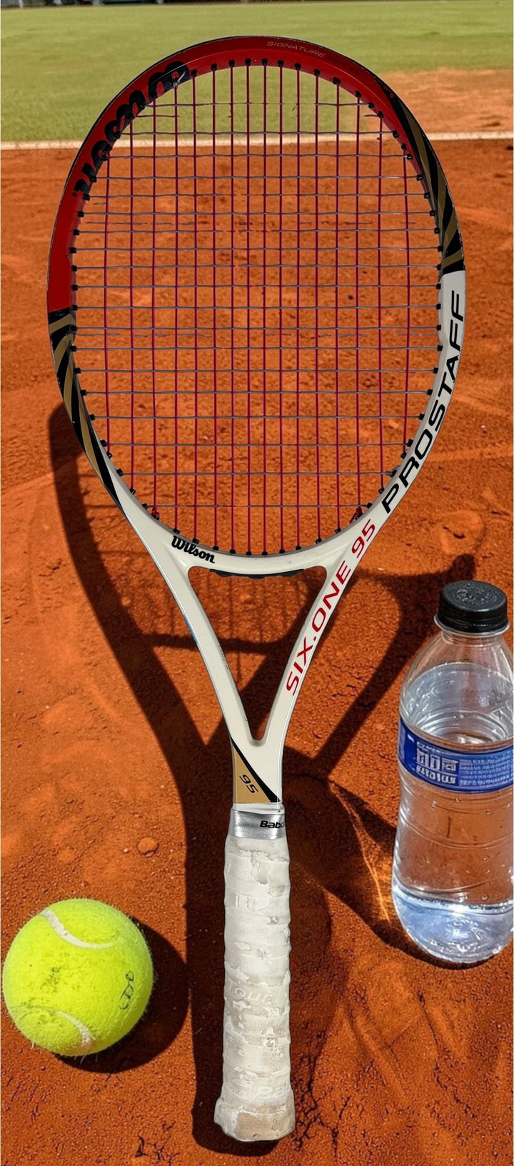 Wilson Pro Staff Six.One 95 BLX tennis racquet with 16x18 pattern. Classic Federer-era control frame in solid playable condition.