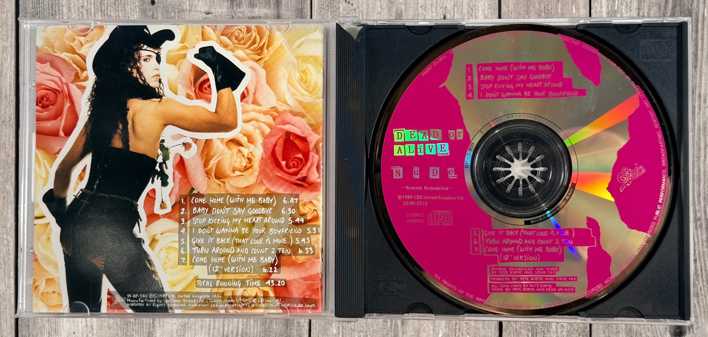 1989 Japanese Dead Or Alive Nude Remade Remodelled CD EP with original obi strip. Rare Pete Burns synth-pop collectible from Epic Sony Japan.