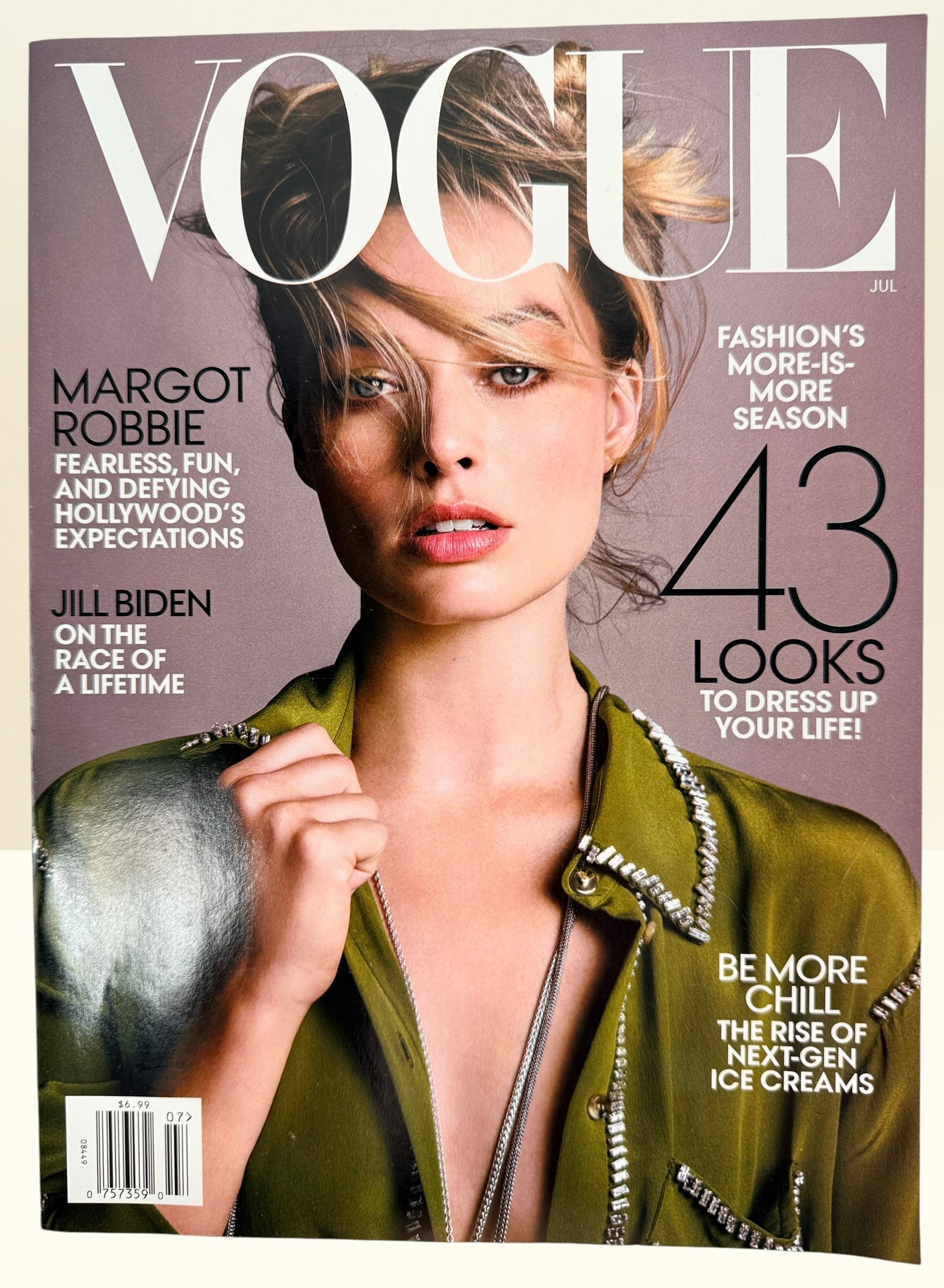 Vogue Magazine July 2019 featuring Margot Robbie cover story. Collectible fashion and celebrity magazine issue in vintage pre-owned condition.