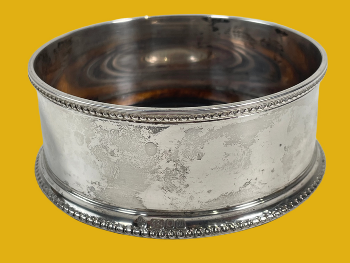 Dessous de verre ancien en argent sterling anglais de 1921 – Adie Brothers Ltd. – Birmingham Hallmark