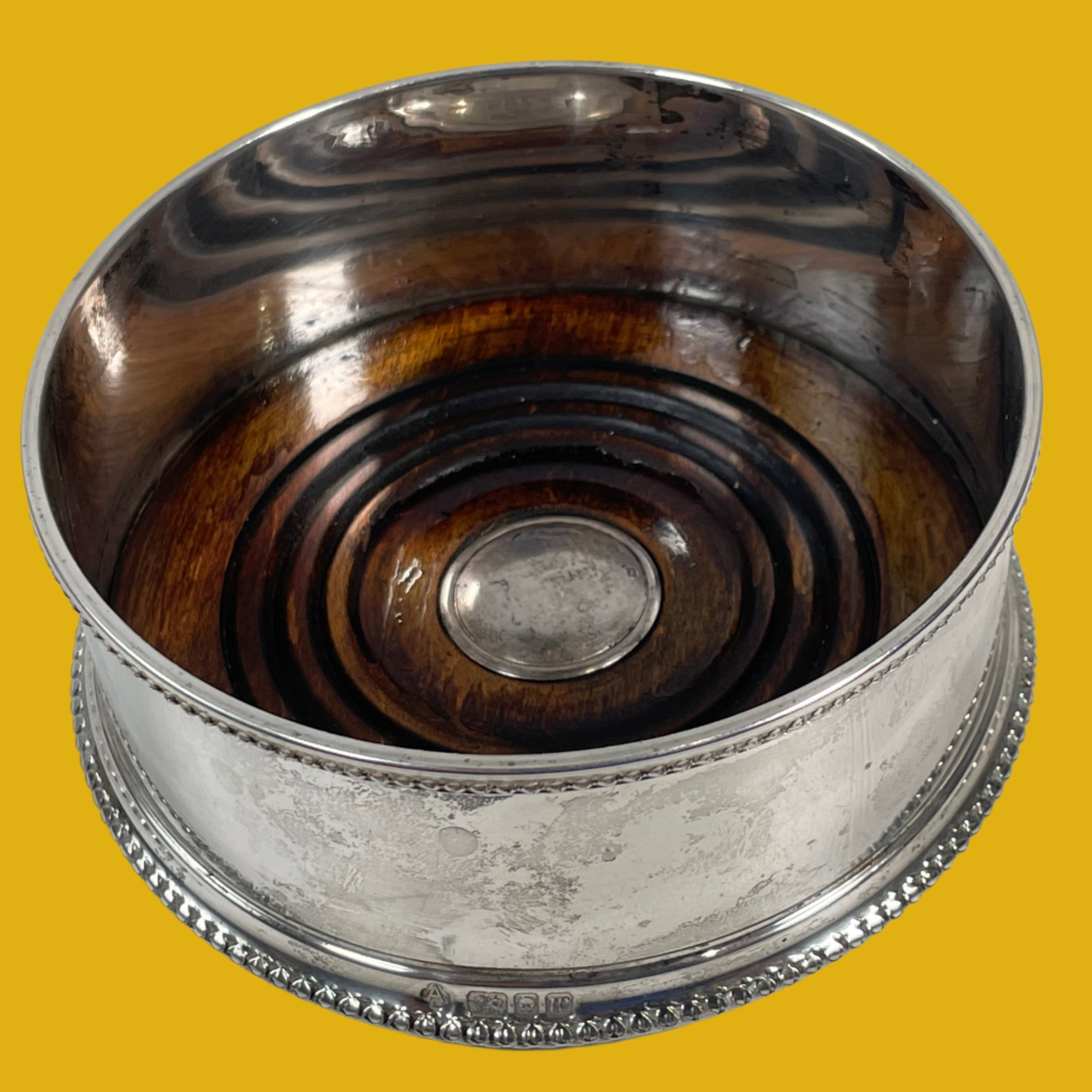 Antique 1921 English Sterling Silver Wine Coaster – Adie Brothers Ltd. – Birmingham Hallmark