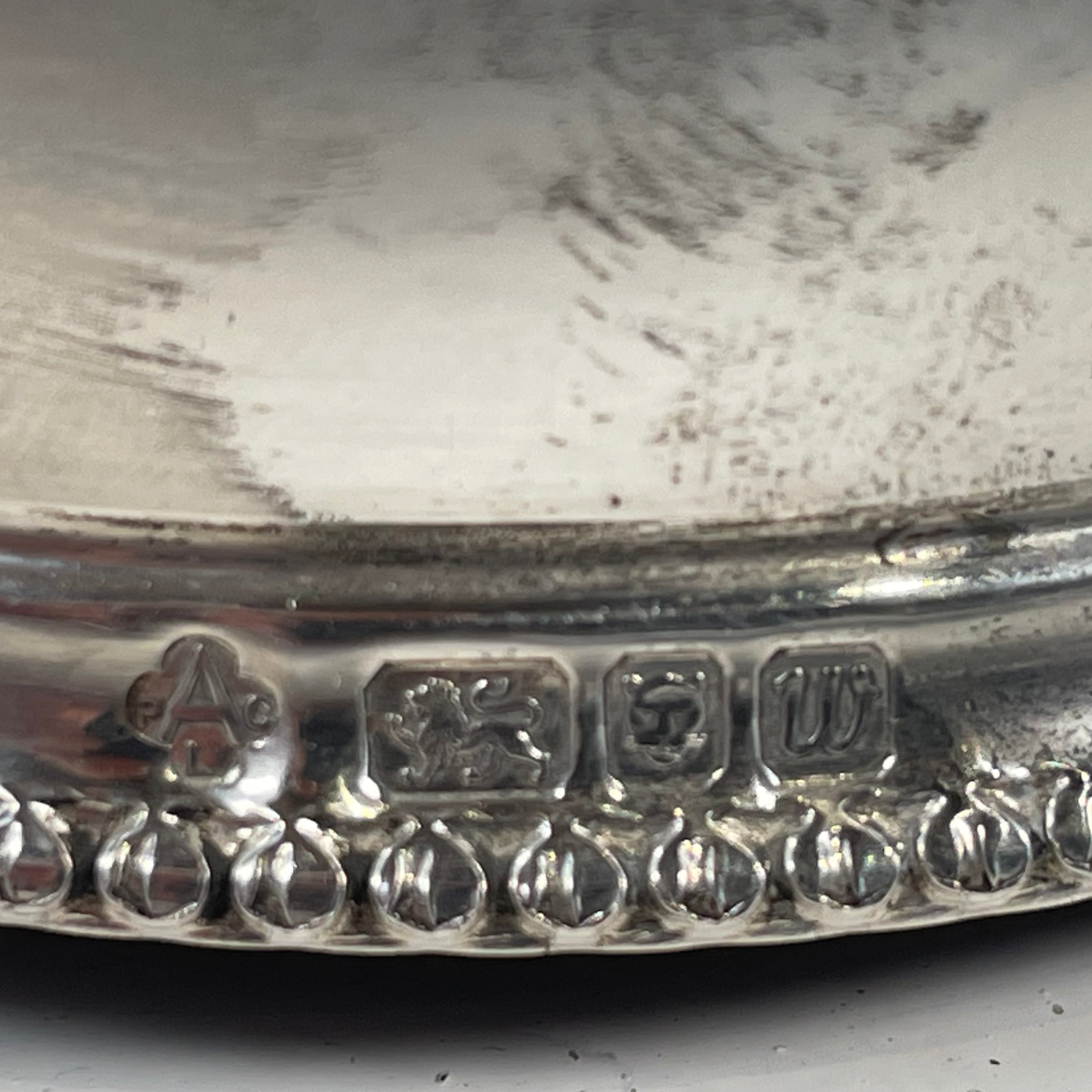 Antique 1921 English Sterling Silver Wine Coaster – Adie Brothers Ltd. – Birmingham Hallmark