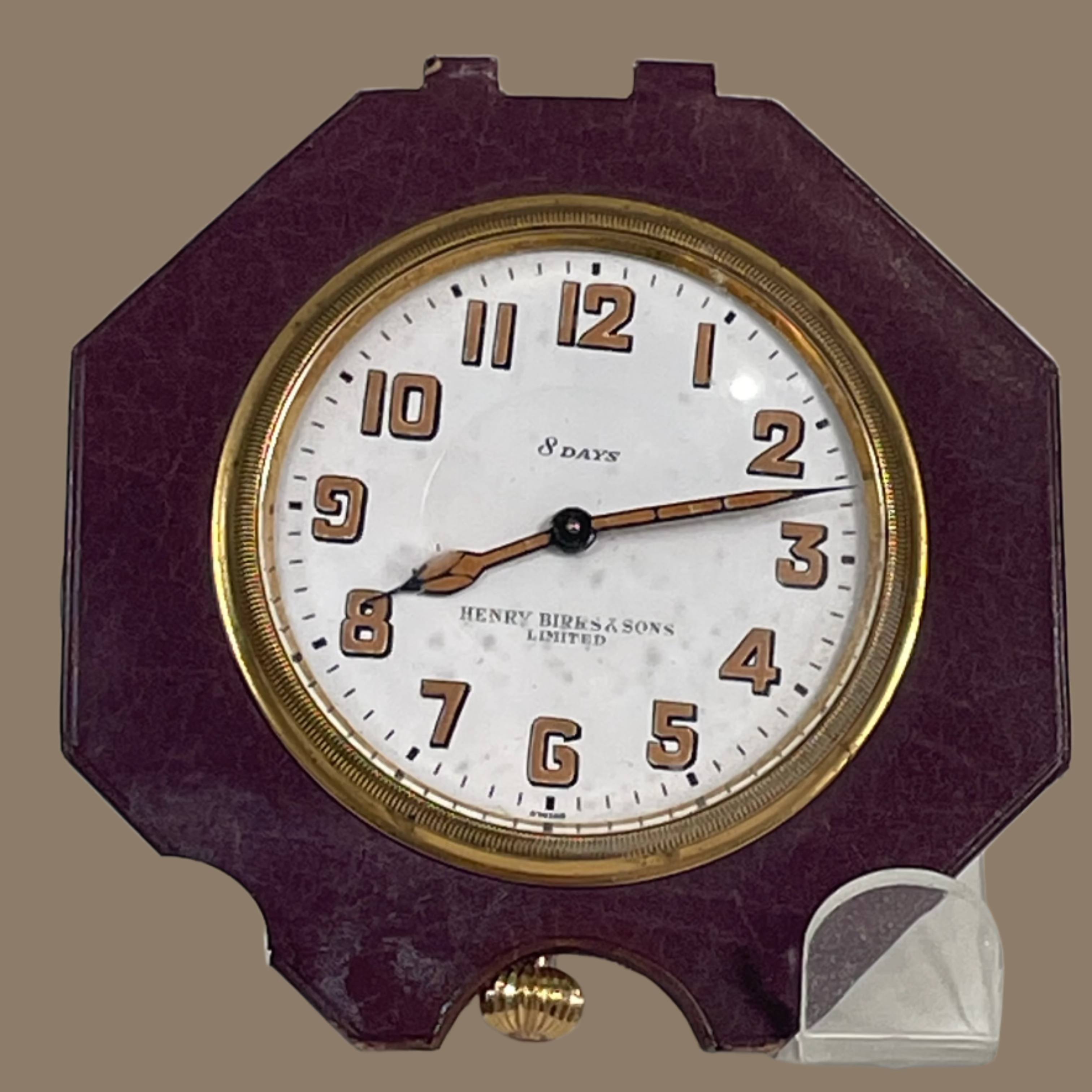 Vintage Henry Birks & Sons 8-Day Travel Clock – Face & Mechanism Only (Montreal, c. 1930s)
