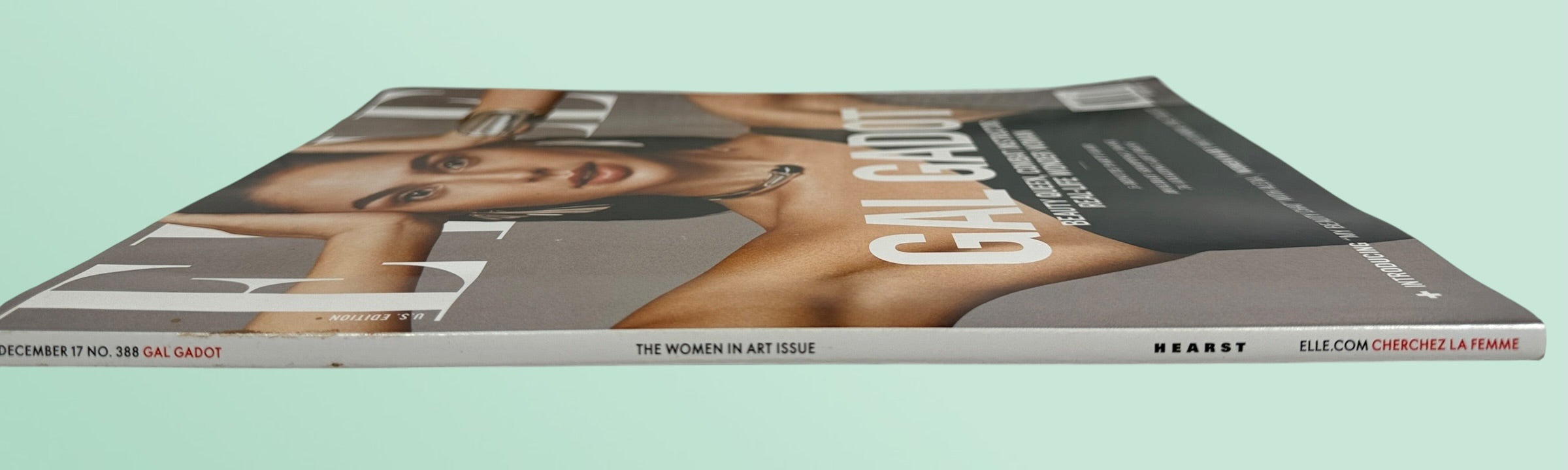 ELLE December 2017 magazine featuring Gal Gadot cover and Wonder Woman editorial feature in very good collectible condition