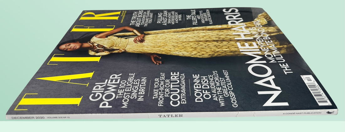 Tatler December 2020 magazine featuring Naomie Harris cover story, couture fashion editorials, celebrity interviews, and luxury lifestyle content