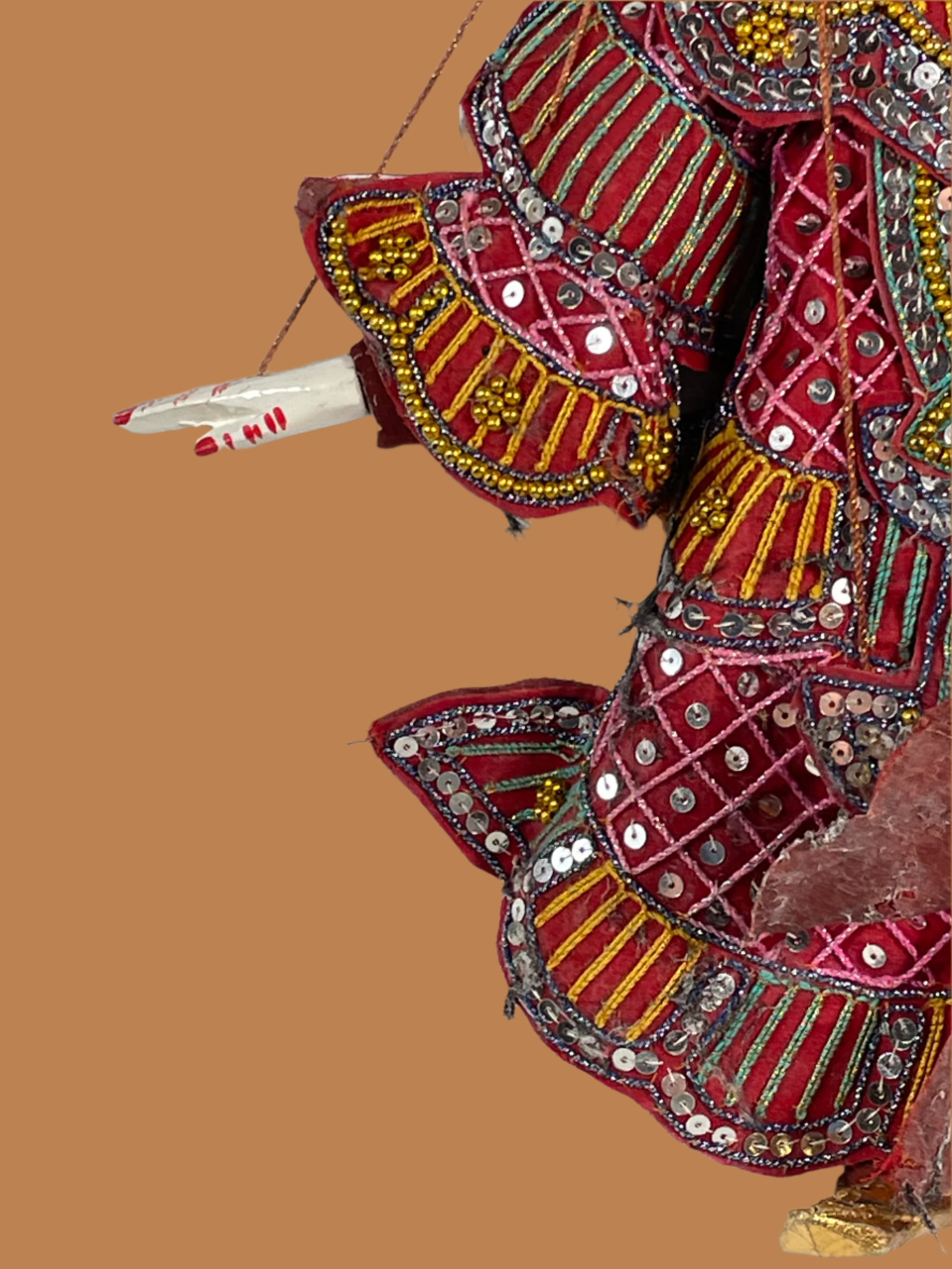 Vintage Thai Marionette String Puppet – Wooden Asian Folk Art – Traditional Dress