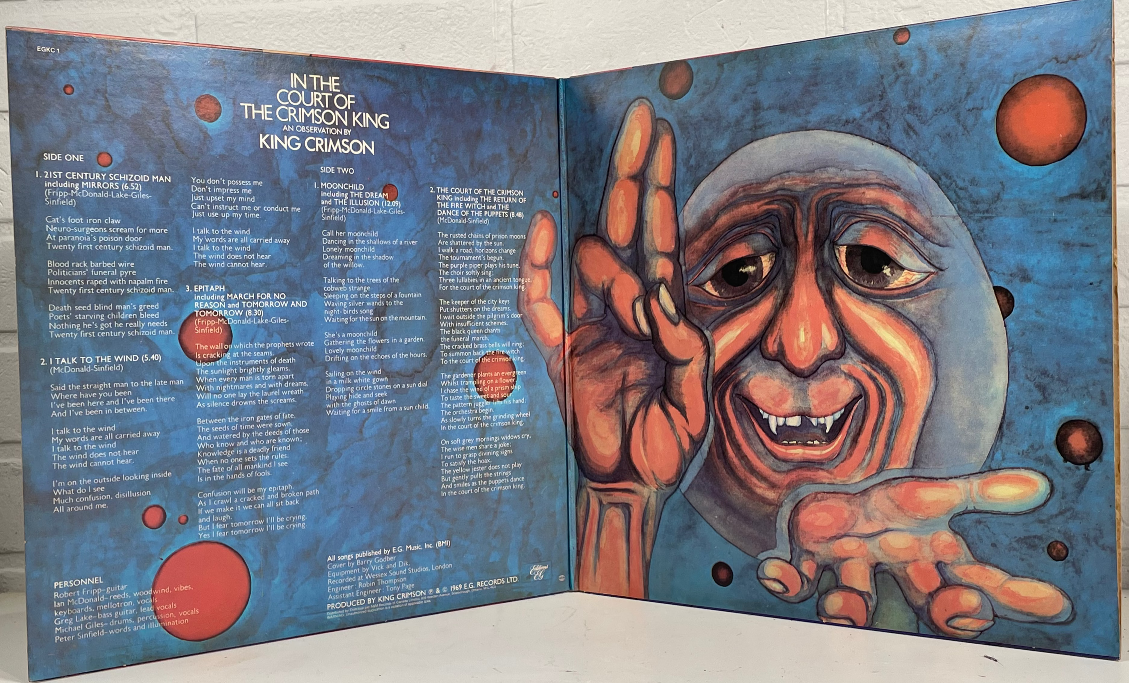 King Crimson – In the Court of the Crimson King (1969, Canadian Pressing) E.G Records, M- VG+