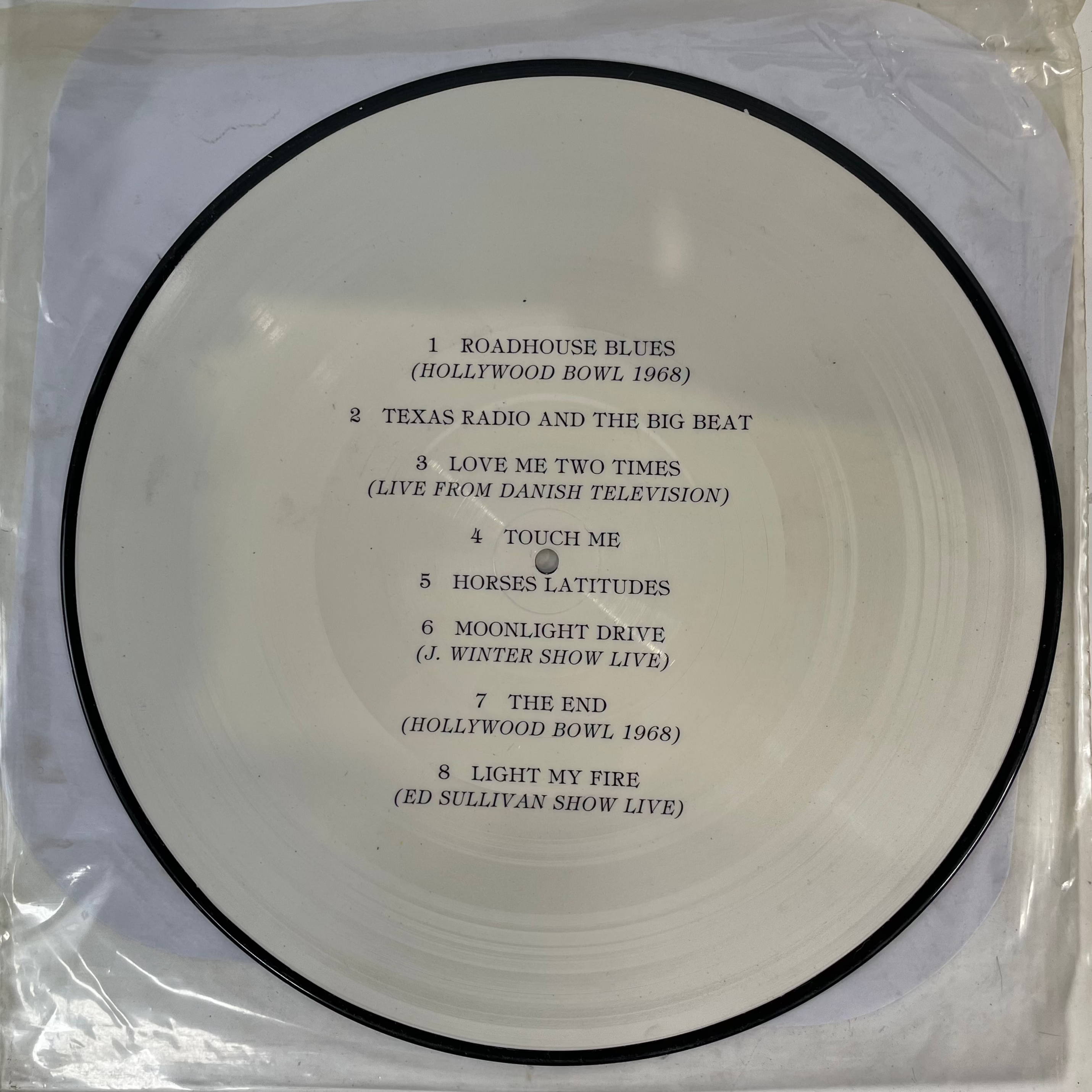 The Doors Picture Disc LP – Enregistrements live – Sans pochette – Édition collector pour fans