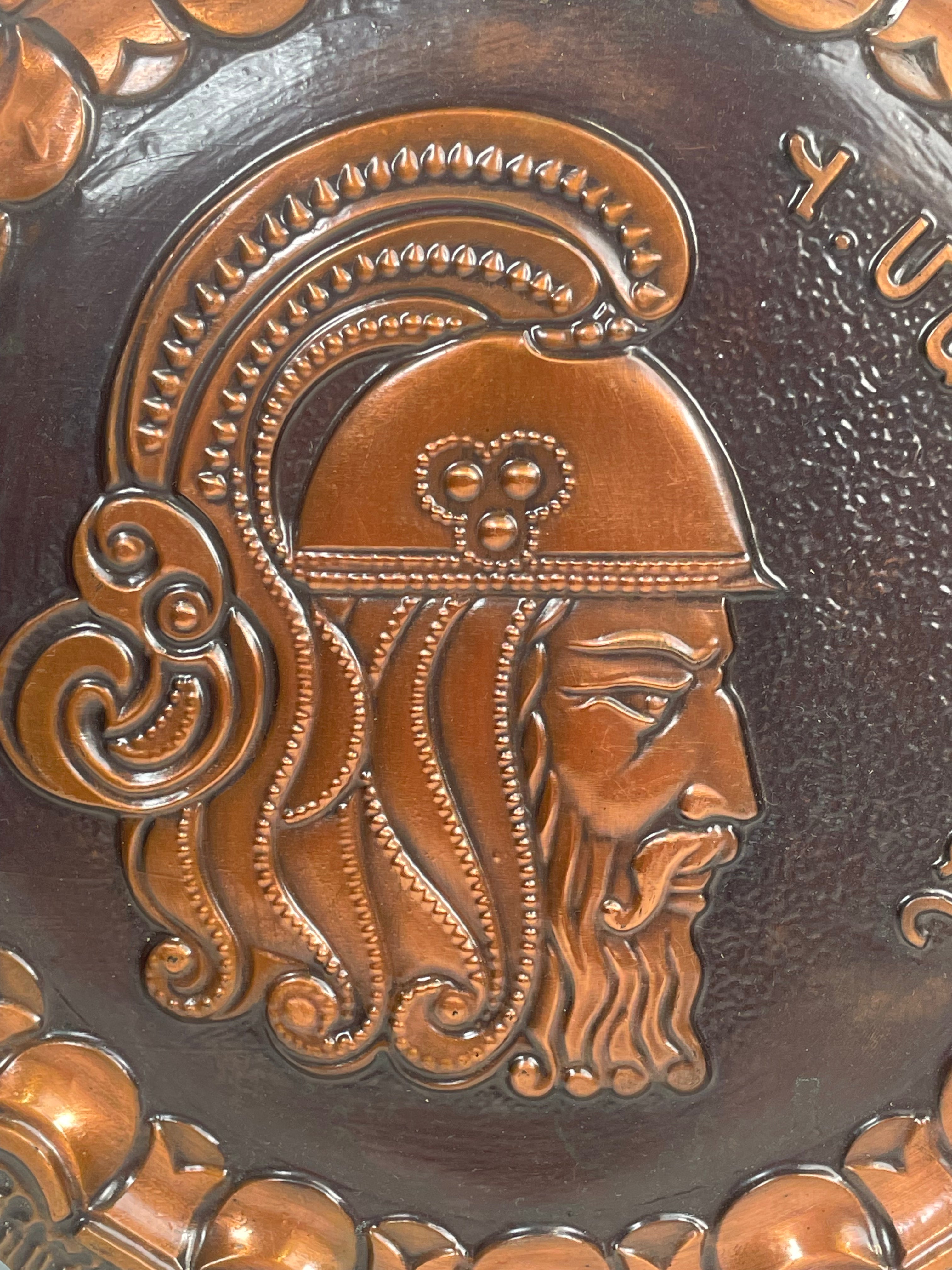 Set of 2 Vintage Soviet Bronze Chekanka Metal Art Plaques – Echmiadzin, Geghard & Zvartnots