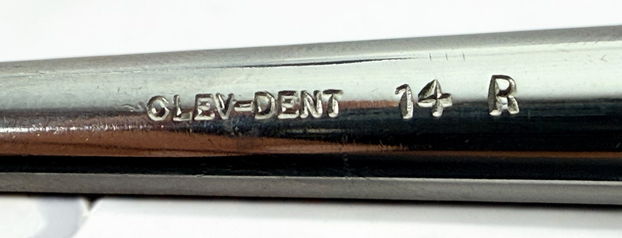 Vintage CLEV-DENT Winter Cryer dental elevators 14R 14L surgical extraction instrument pair in excellent vintage condition.