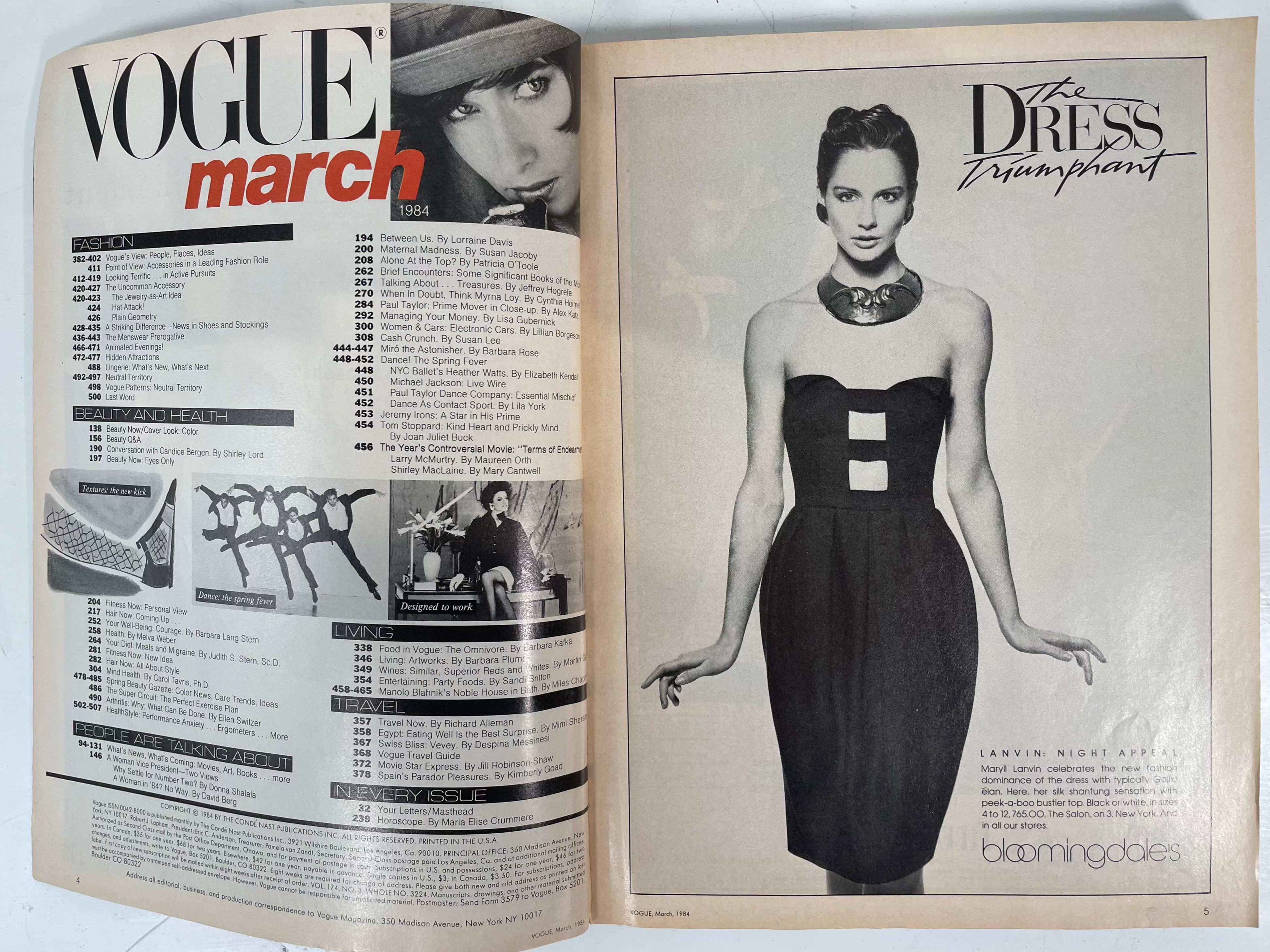 Vogue Magazine – March 1984 – Beth Rupert Cover – Iconic Vintage Fashion Issue