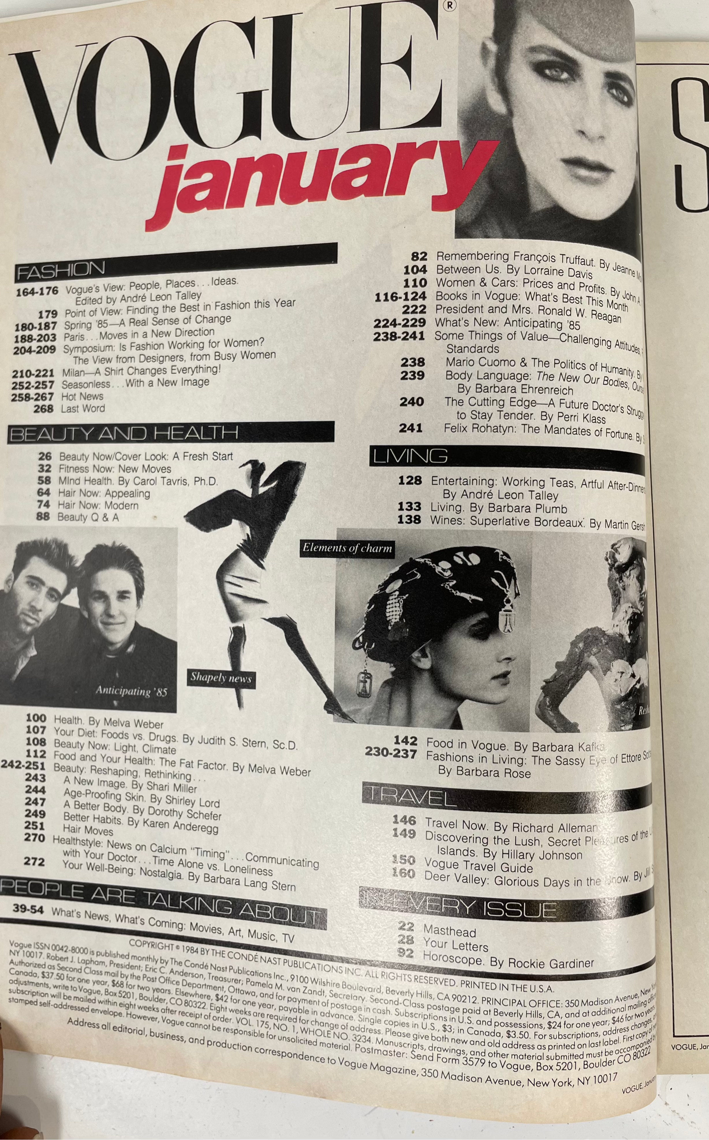 Vogue Magazine, July 1985 ,“80s Charm” Edition | Shari Belafonte Cover | New Romantics & Fashion Ad