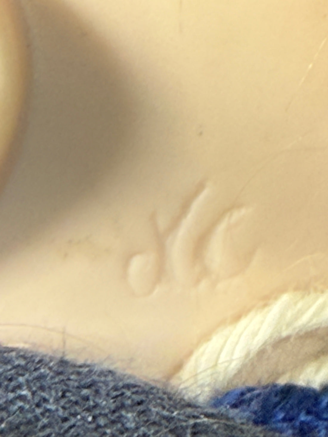 Antique Bisque Head Sailor Boy Doll – Marked “JLC” – Hand-Knit Outfit