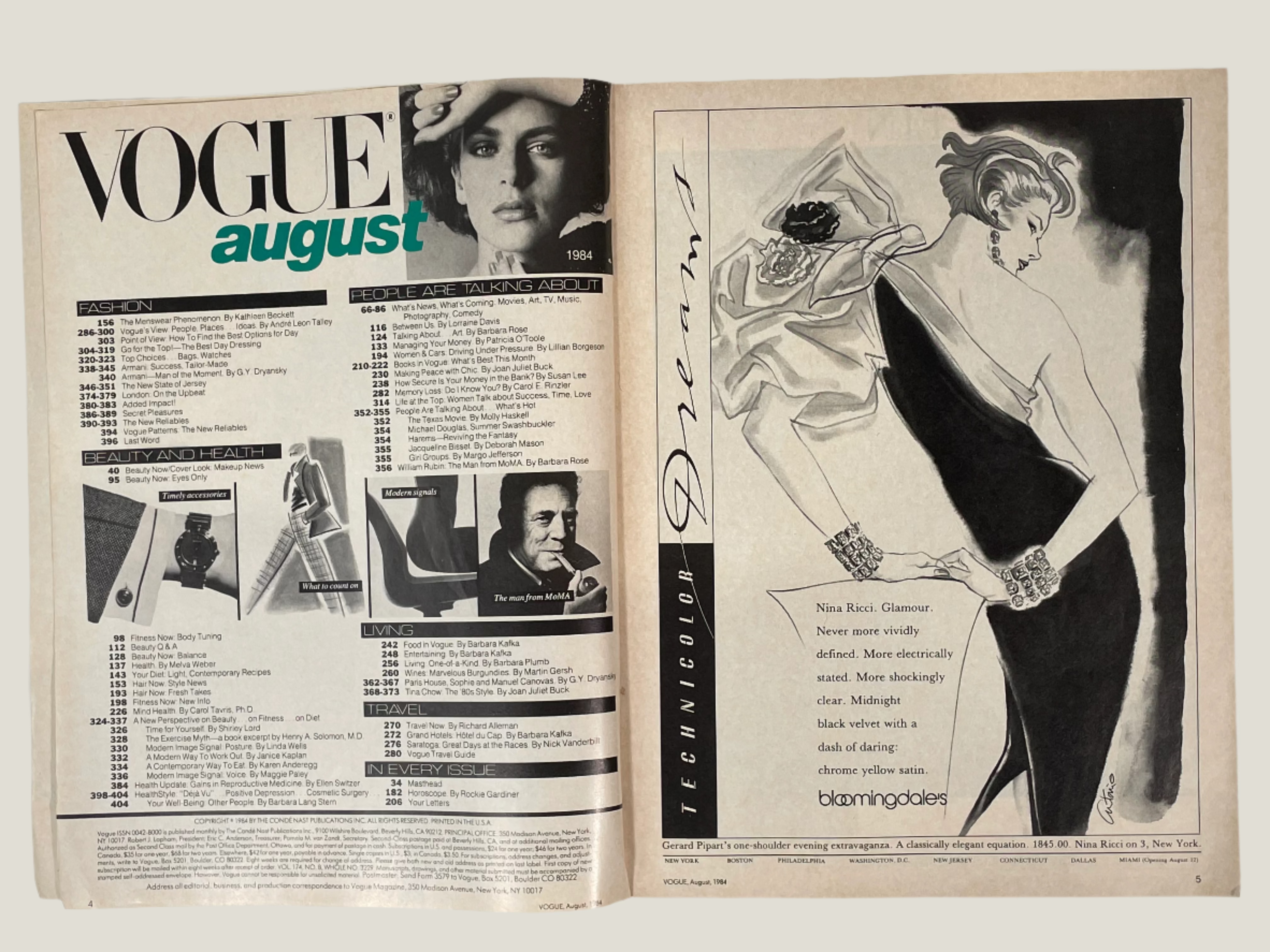 Vogue Magazine – August 1984 – Isabella Rossellini Cover | Vintage Fashion & Beauty Issue