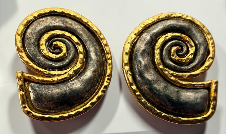 Authentic vintage Édouard Rambaud Paris statement earrings. Collectible French designer costume jewelry from the 1980s–1990s with iconic couture styling.