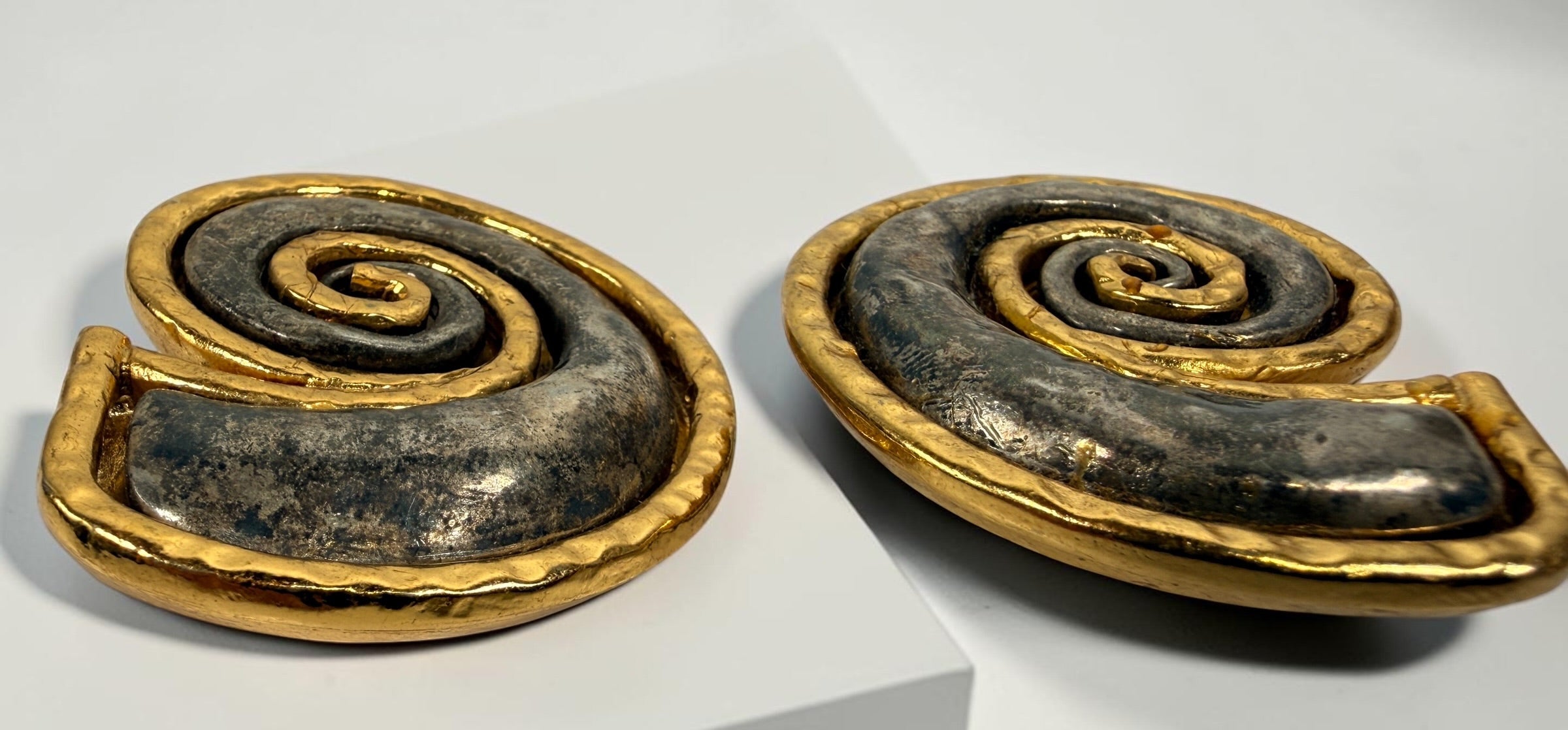 Authentic vintage Édouard Rambaud Paris statement earrings. Collectible French designer costume jewelry from the 1980s–1990s with iconic couture styling.