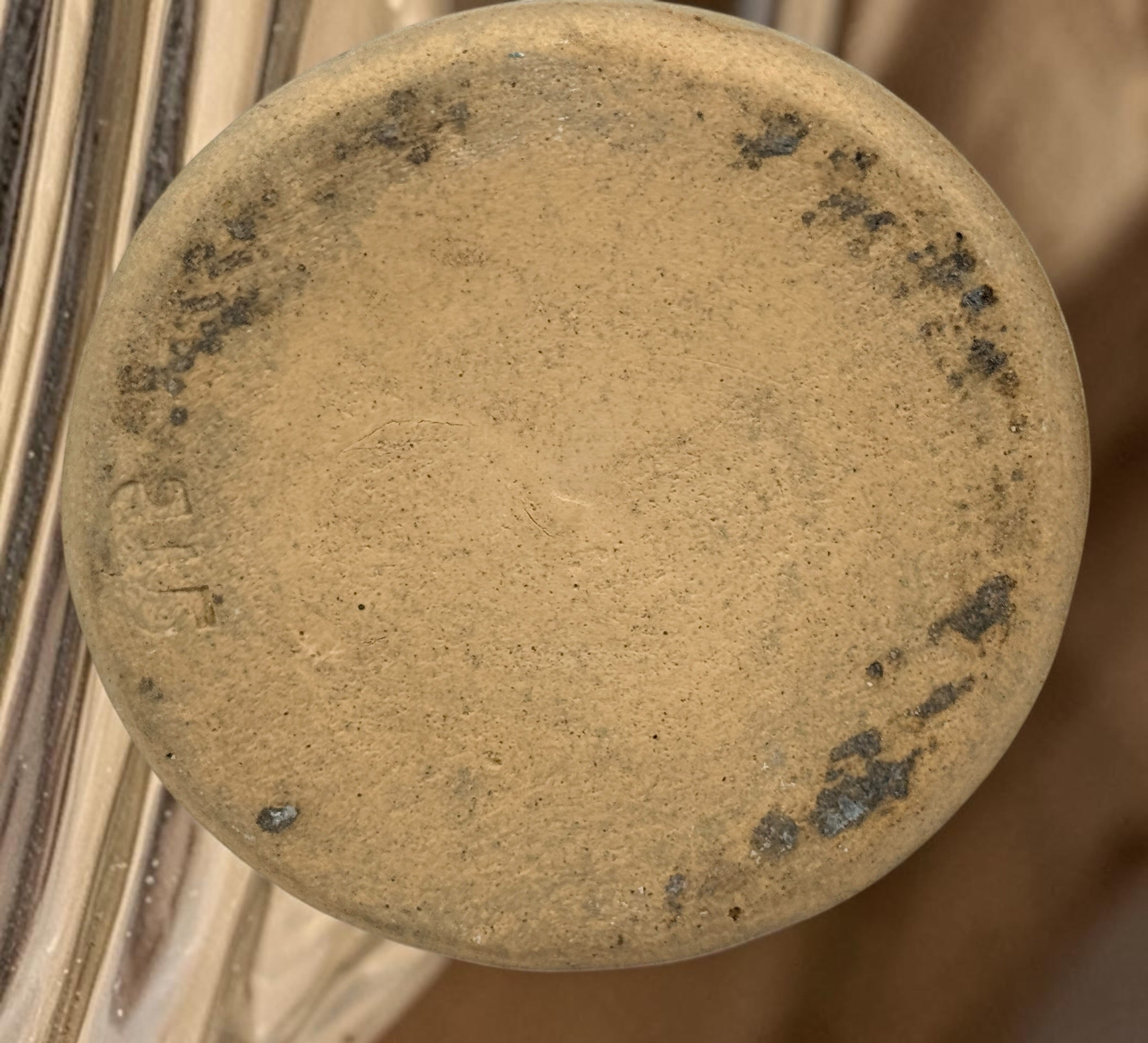 Vintage studio pottery stoneware vase featuring a hand-decorated tree motif and rustic earth-tone glaze. A charming handmade decorative ceramic piece.