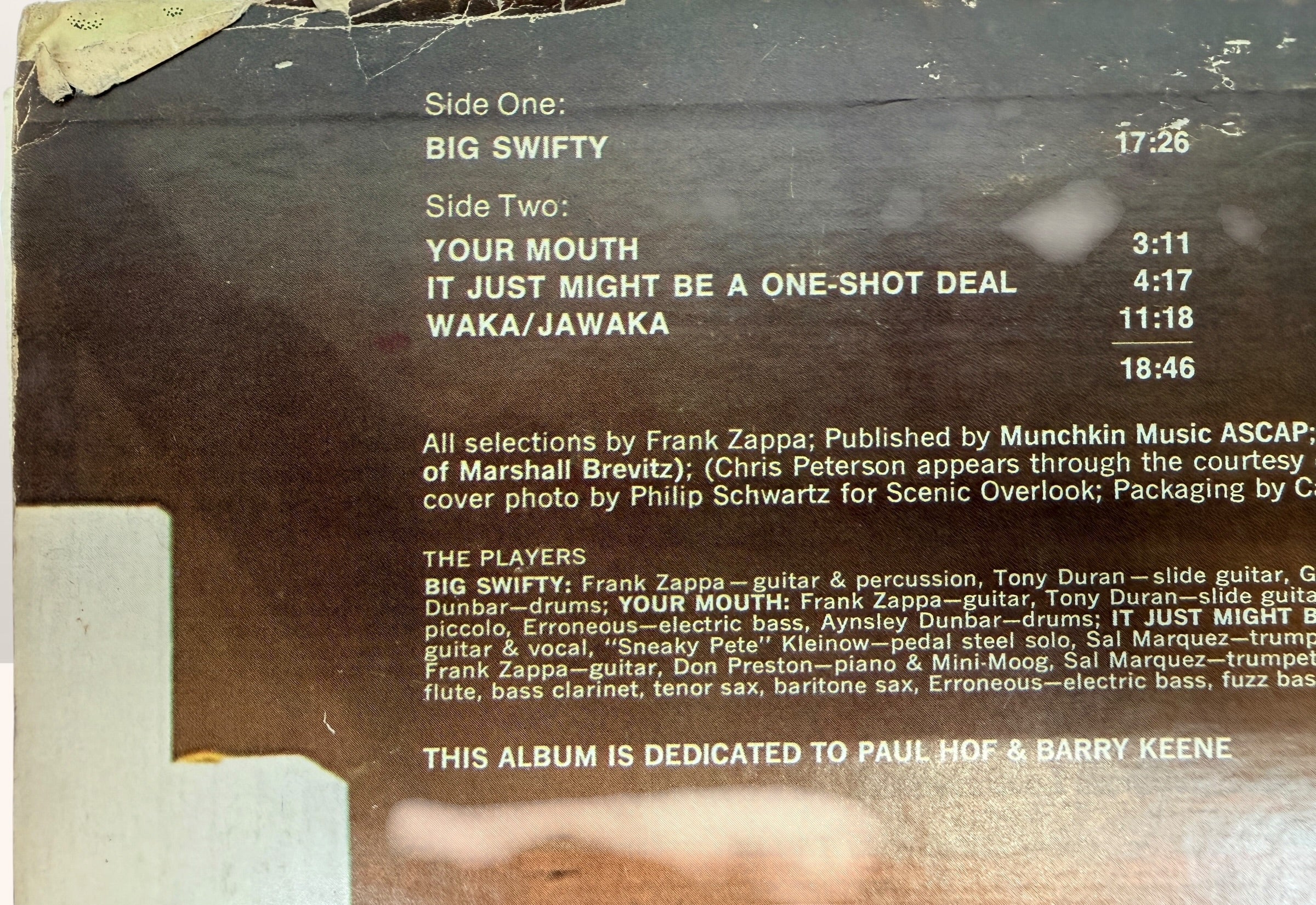 Original 1972 Canadian pressing of Frank Zappa Waka/Jawaka LP on Reprise Records. Classic jazz fusion and progressive rock vinyl collectible.