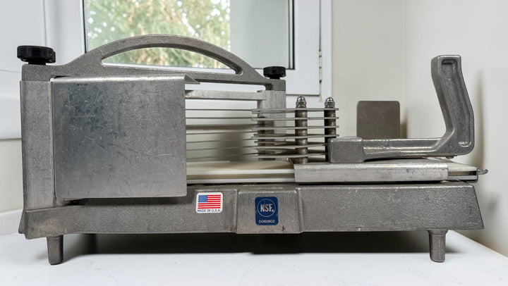 Nemco Easy LettuceKutter 56600-L3 commercial lettuce cutter made in USA. NSF-certified food prep equipment with stainless blades and heavy-duty cast aluminum construction.