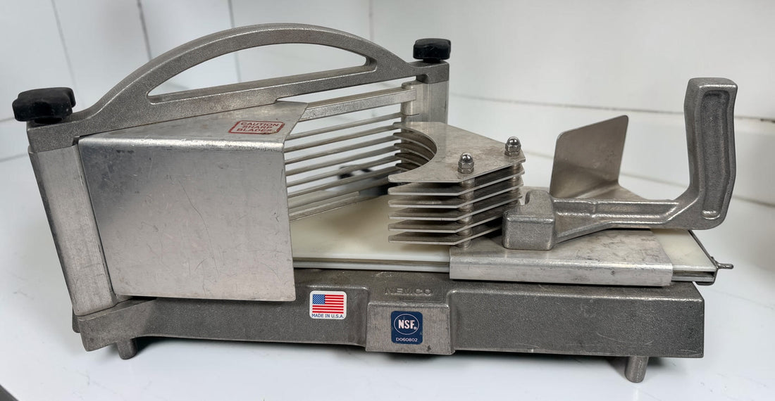 Nemco Easy LettuceKutter 56600-L3 commercial lettuce cutter made in USA. NSF-certified food prep equipment with stainless blades and heavy-duty cast aluminum construction.