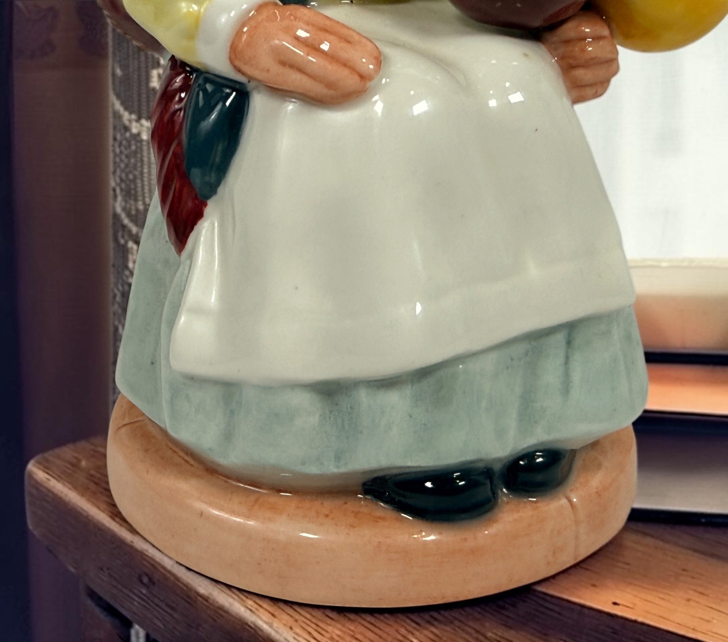 Vintage Royal Doulton Balloon Girl HN2818 porcelain figurine from England, designed by W.K. Harper in 1981. Collectible bone china figure