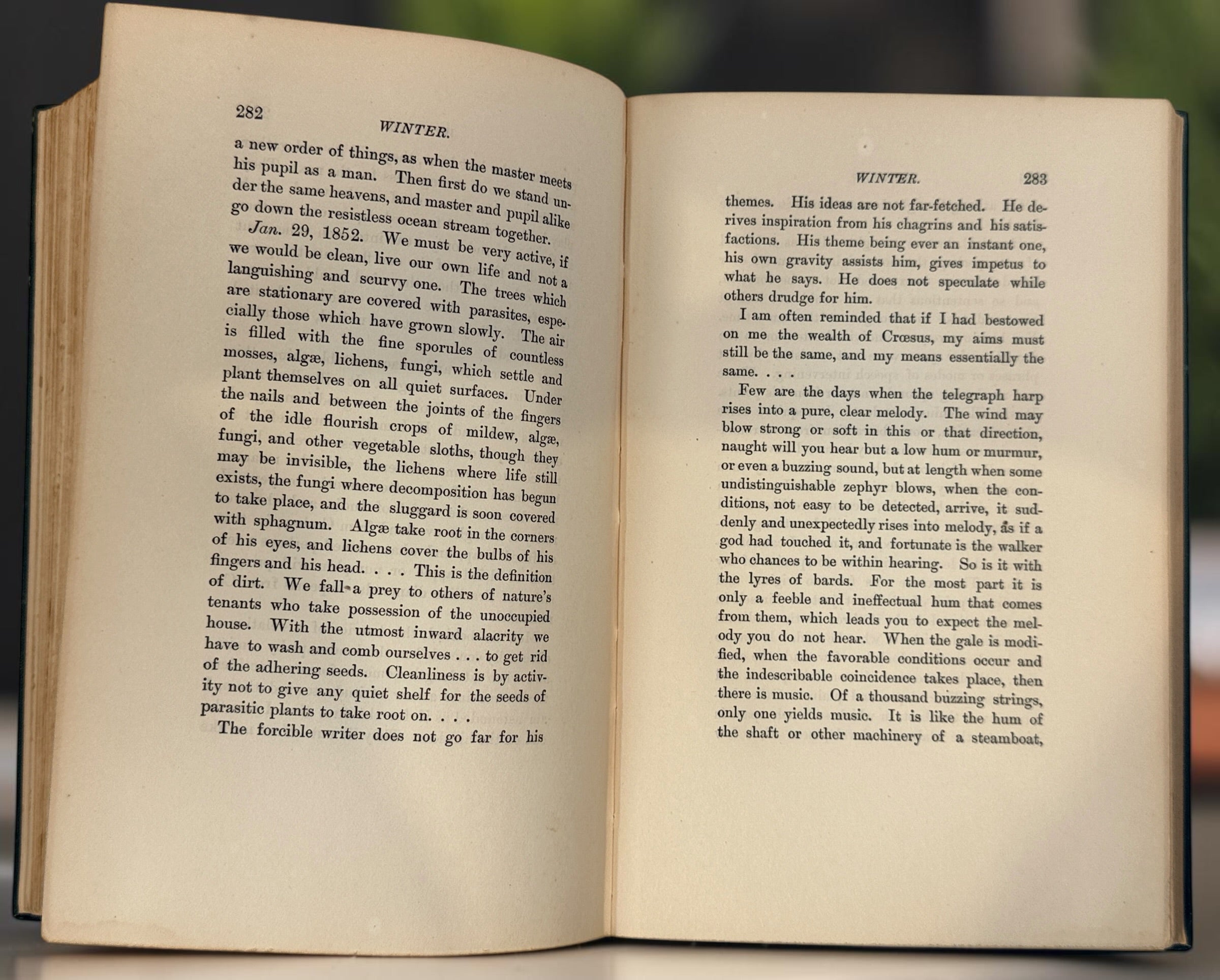 Vintage Henry David Thoreau Winter hardcover book from the Riverside Edition series. Classic American nature writing and literary collectible edition.