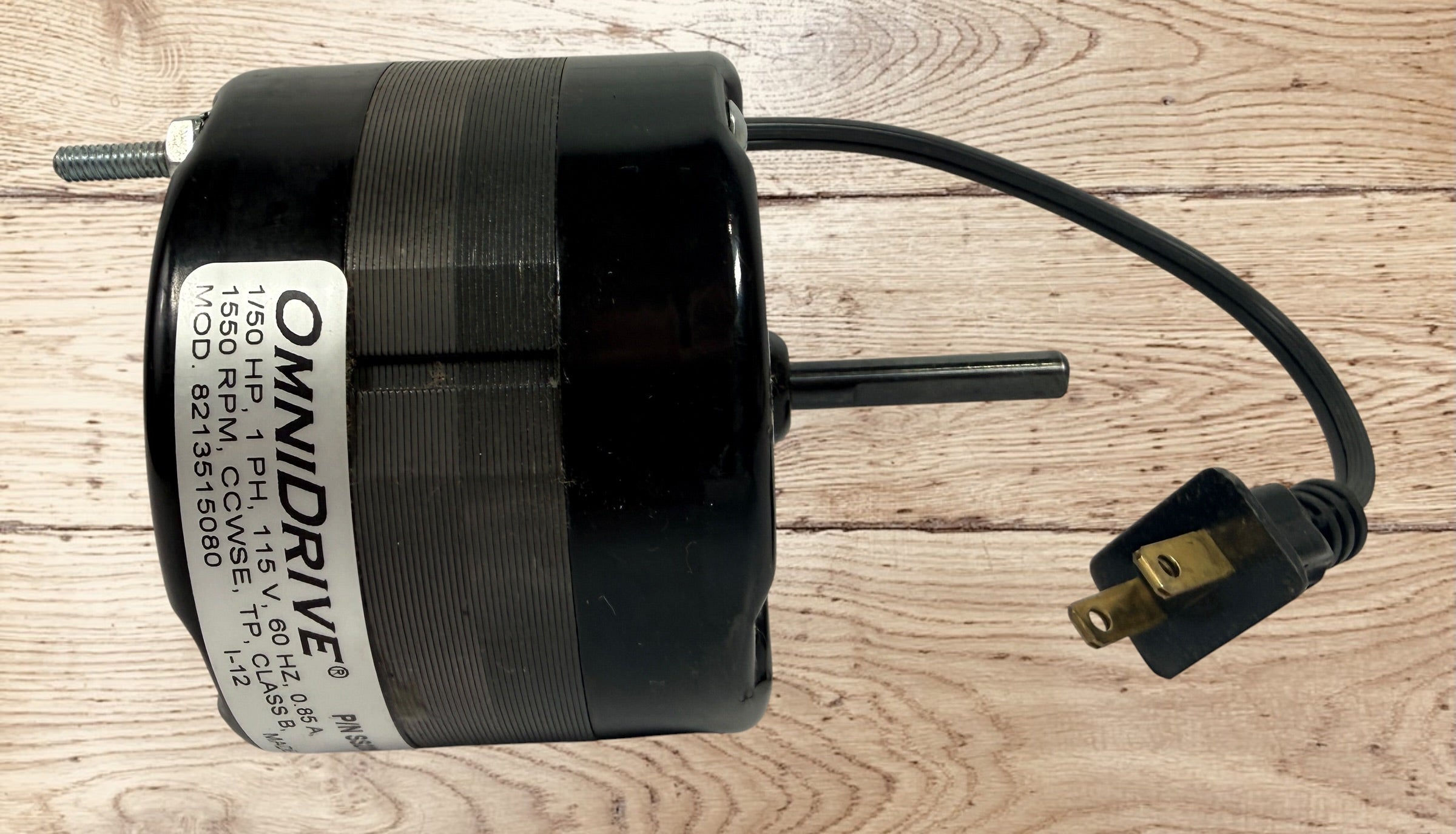 OmniDrive SS209 electric motor, 1/50 HP, 1550 RPM, 115V single-phase replacement motor for HVAC, refrigeration, fan, and ventilation applications.