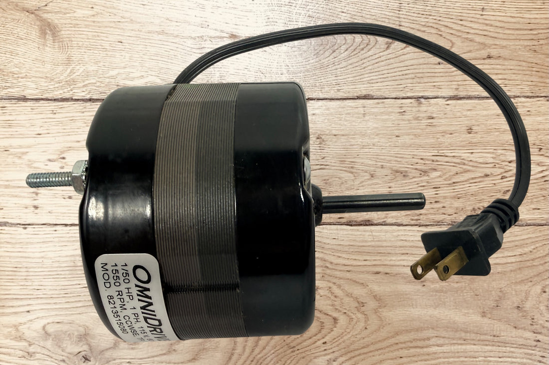OmniDrive SS209 electric motor, 1/50 HP, 1550 RPM, 115V single-phase replacement motor for HVAC, refrigeration, fan, and ventilation applications.